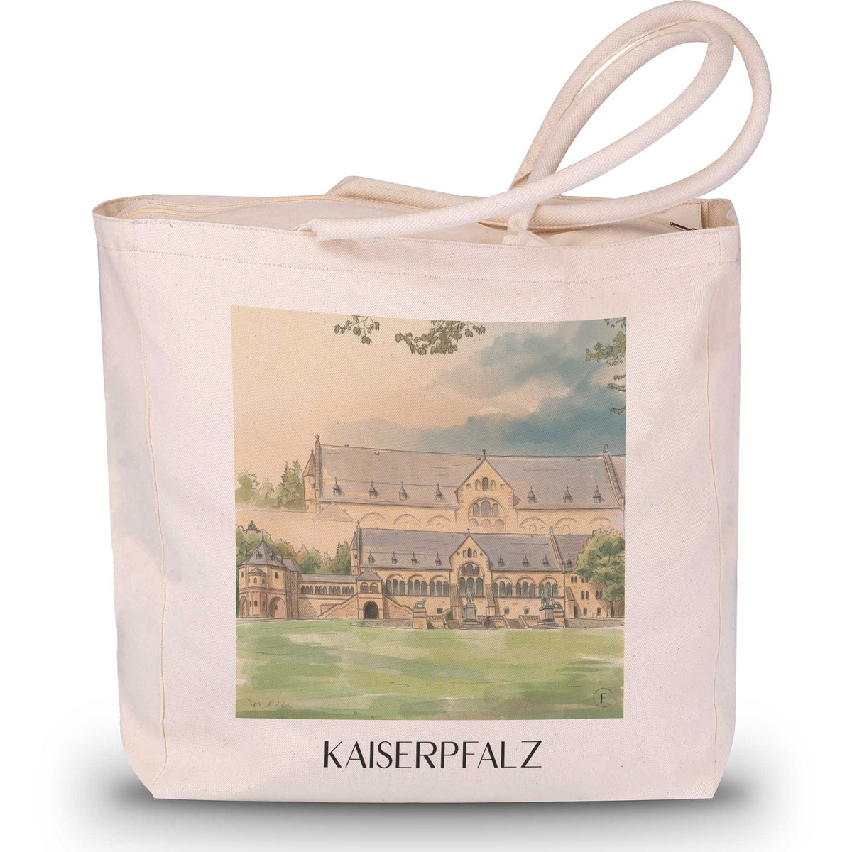 kaiserpfalz--goslar-deutschland-einkaufstasche-aquarell