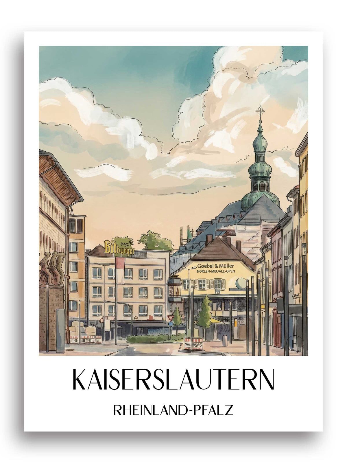 kaiserslautern-rheinland-pfalz-deutschland-poster-aquarell