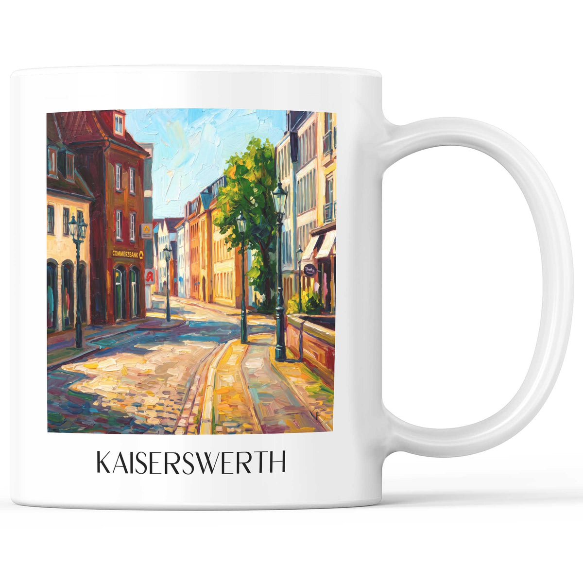 Kaiserswerth Kaffeebecher - Düsseldorf - Deutschland Becher - Kaffeetasse im Ölgemälde Stil