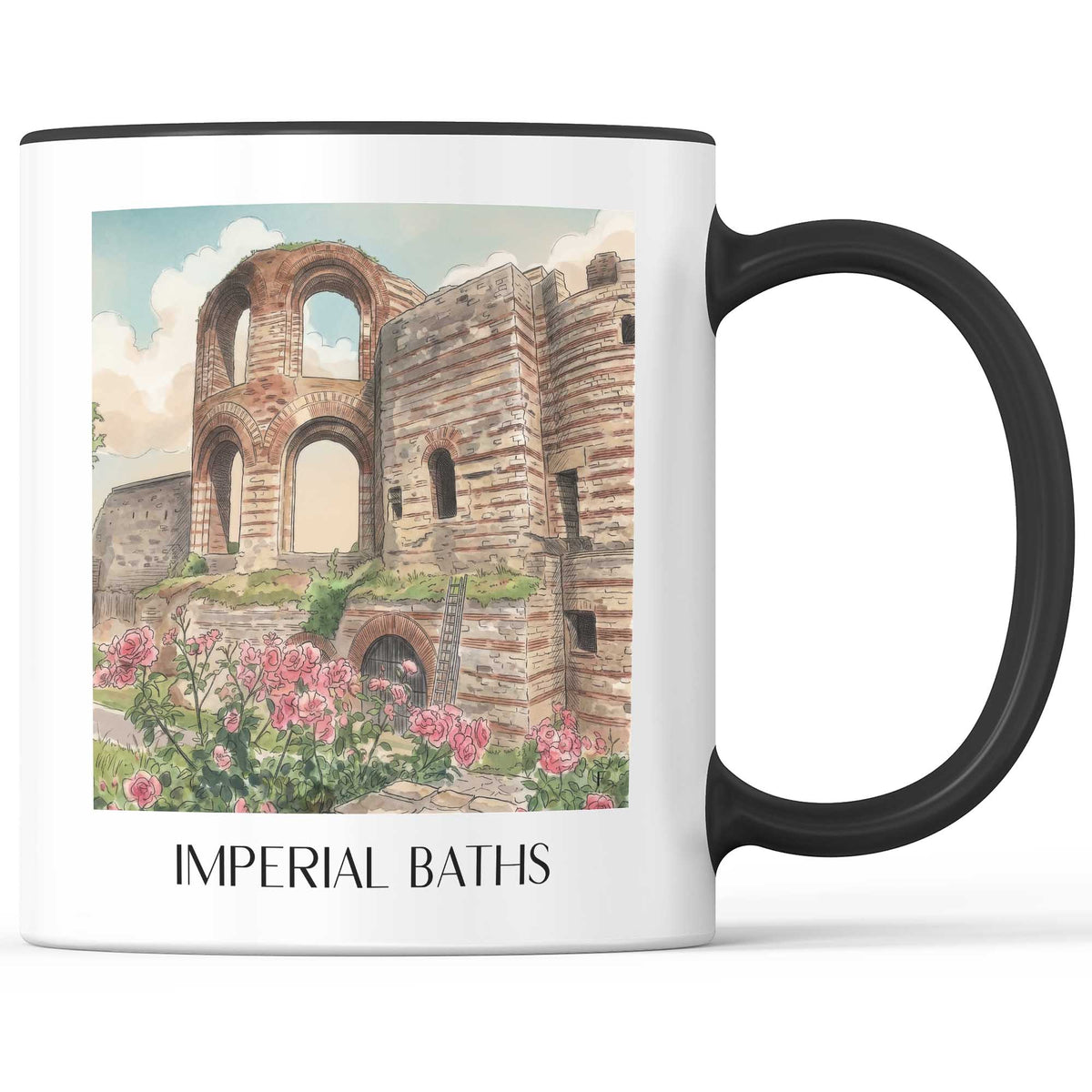 Kaiserthermen Kaffeebecher - Trier - Deutschland Becher - Kaffeetasse im Aquarell Stil - favplace