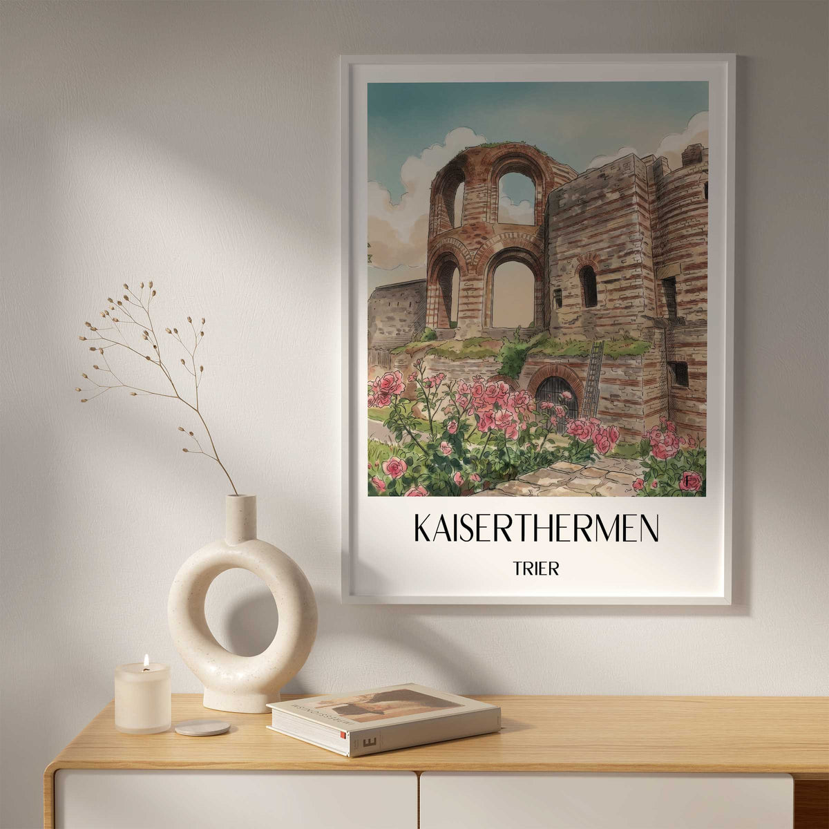 kaiserthermen-trier-deutschland-poster-aquarell