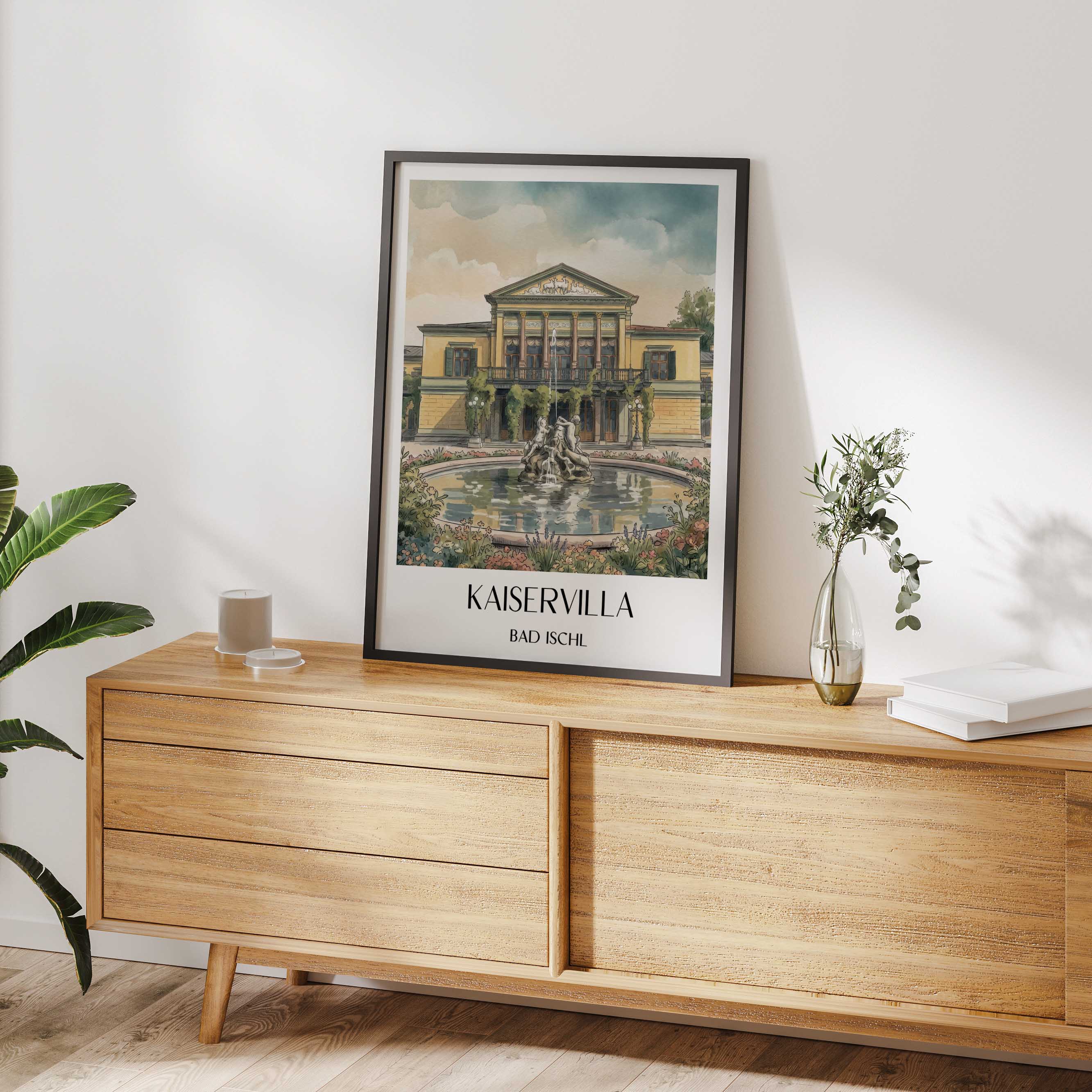 kaiservilla-bad-ischl-österreich-poster-aquarell