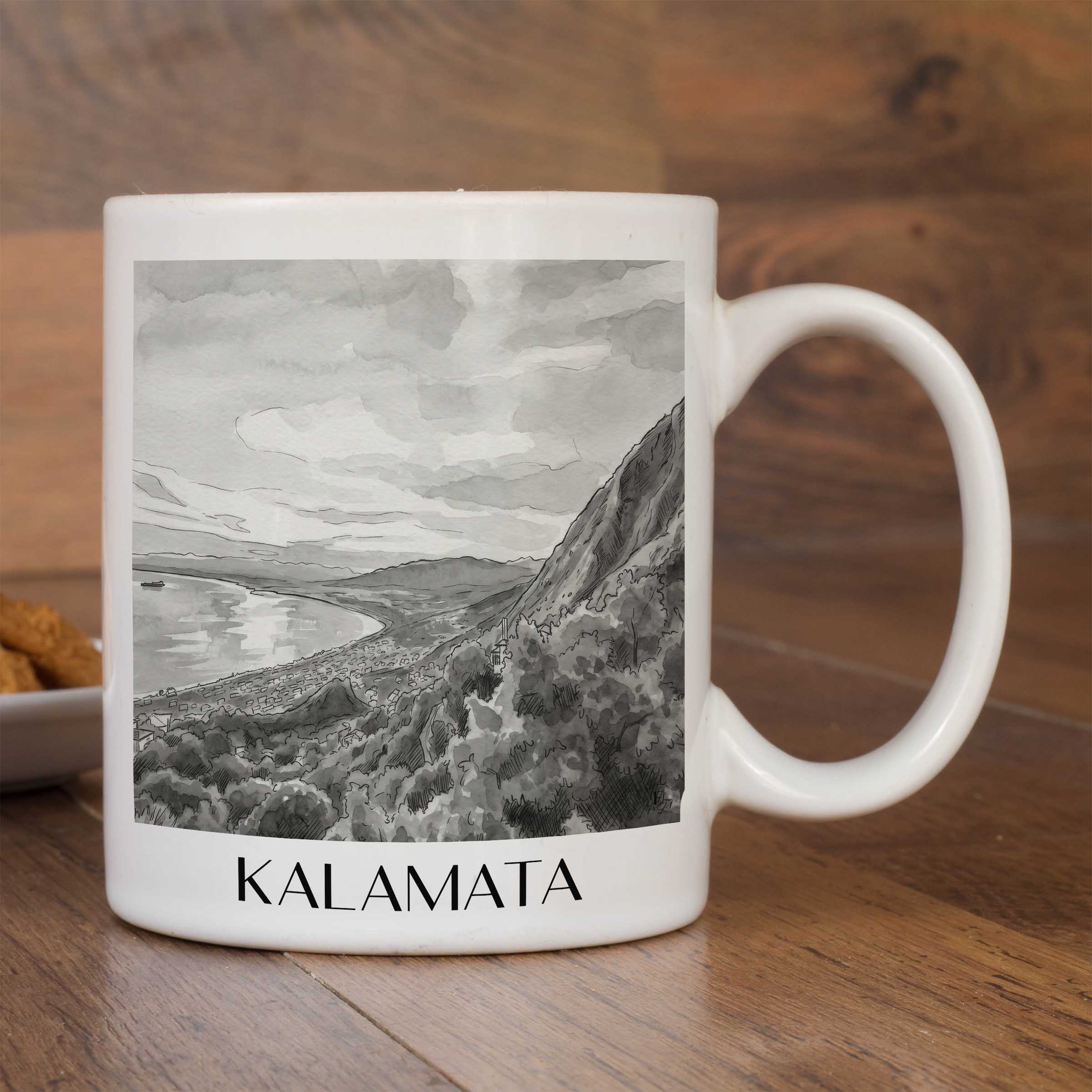 kalamata-griechenland-kaffeebecher-aquarell-schwarz-weiss