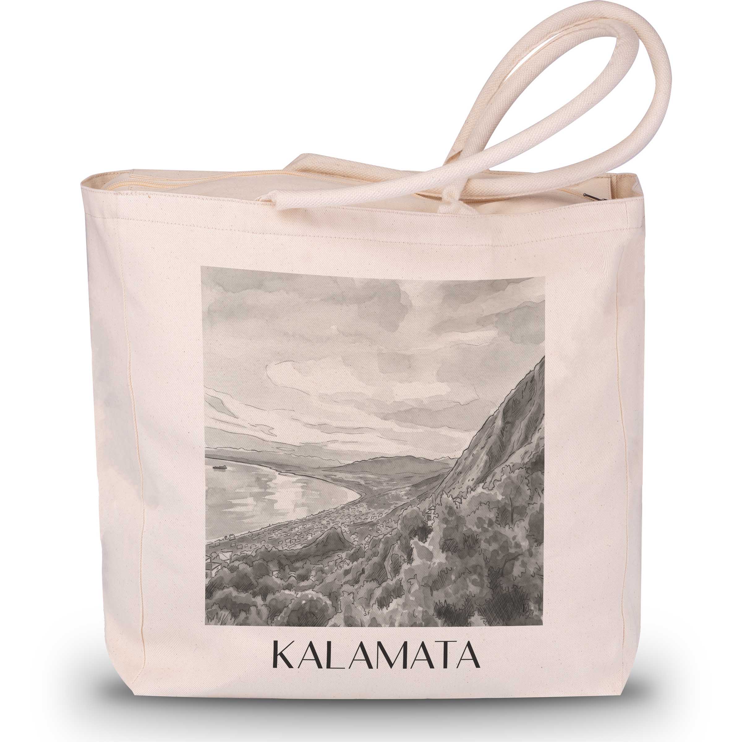 kalamata-griechenland-einkaufstasche-aquarell-schwarz-weiss