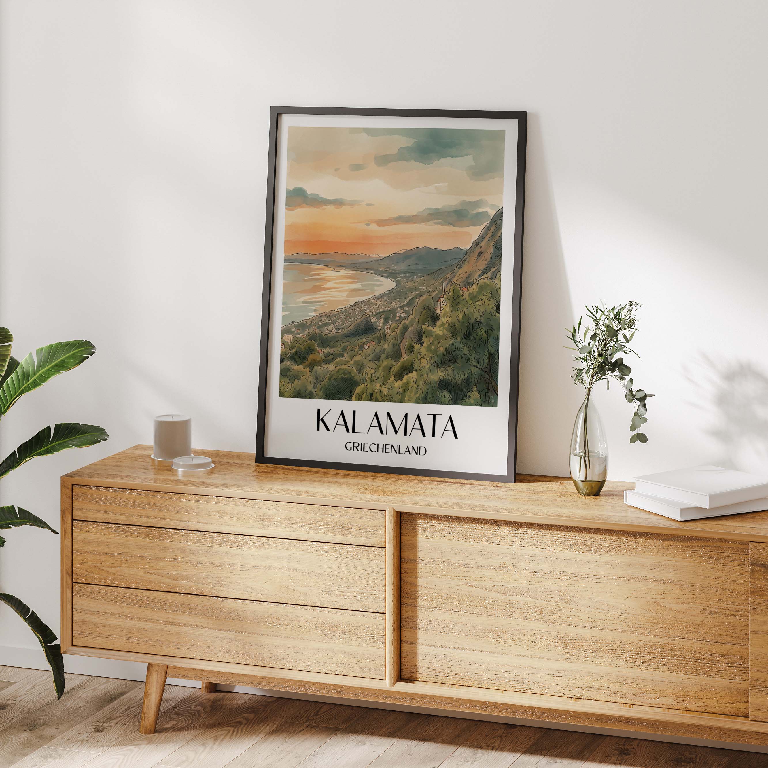 kalamata-griechenland-poster-aquarell