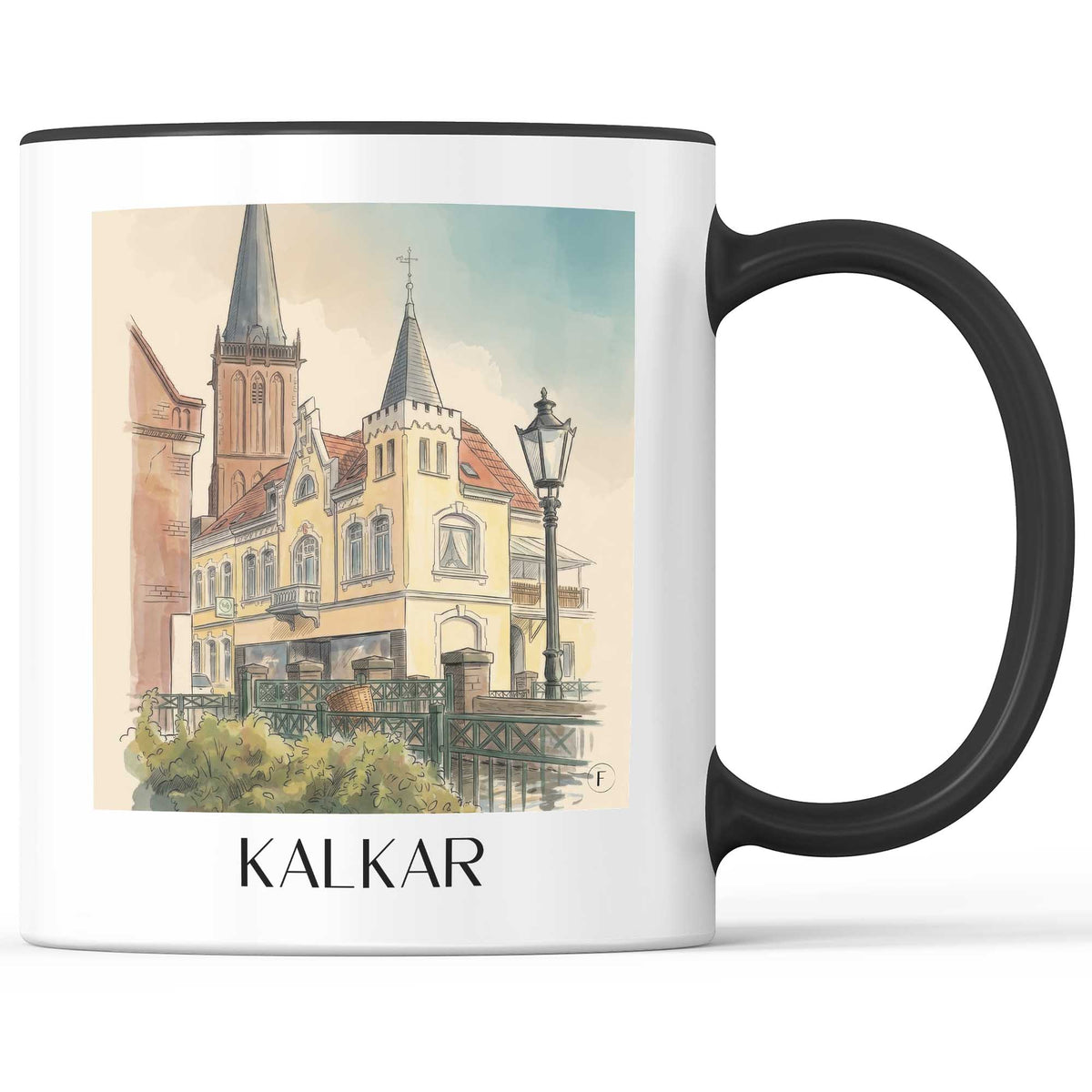 kalkar-niederrhein-deutschland-kaffeebecher-aquarell