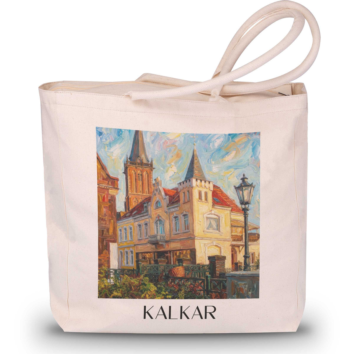 kalkar-niederrhein-deutschland-einkaufstasche-oil-painting-oelgemaelde