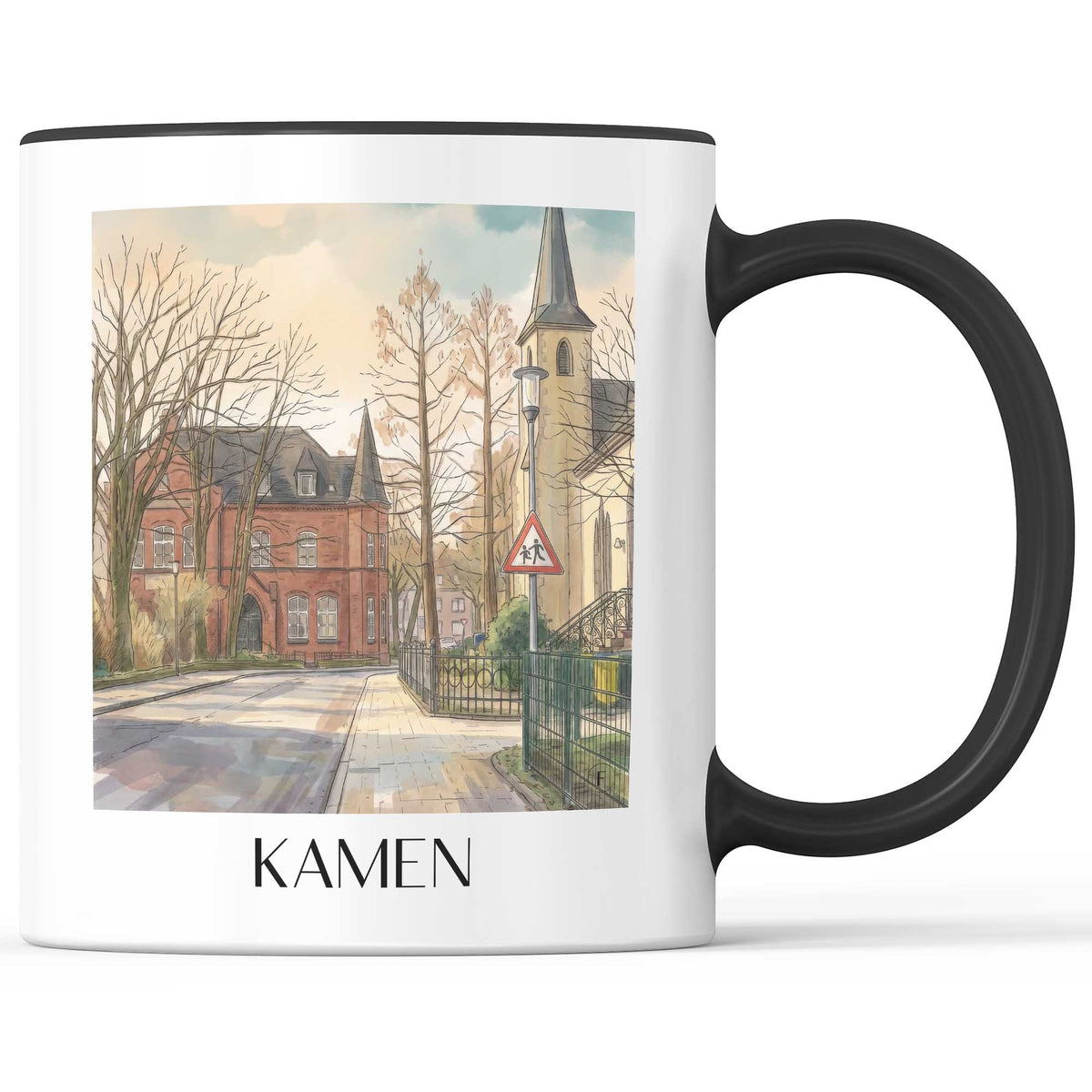 Kamen Kaffeebecher - Ruhrgebiet - Deutschland Becher - Kaffeetasse im Aquarell Stil - favplace