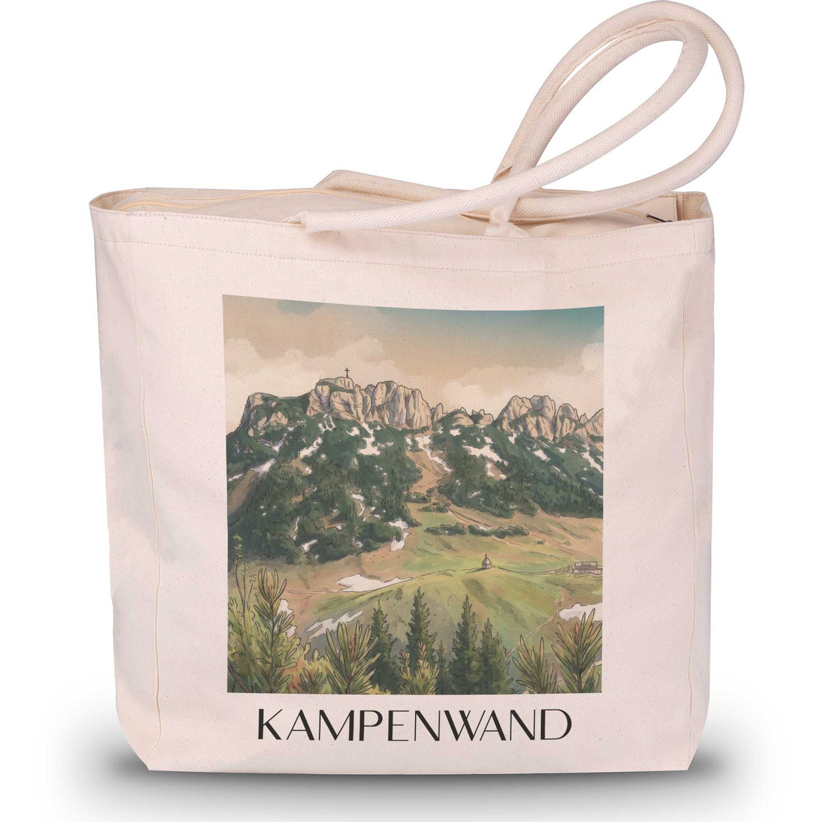 Kampenwand Shopping Tasche - Chiemgau - Deutschland Tote Bag - Einkaufstasche im Aquarell Stil - favplace