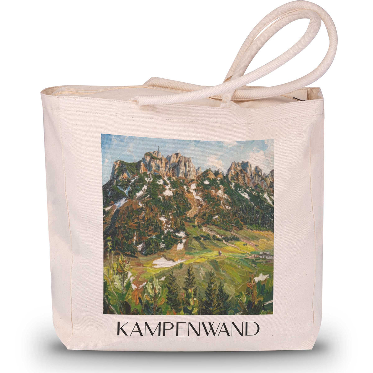 Kampenwand Shopping Tasche - Chiemgau - Deutschland Tote Bag - Einkaufstasche im Ölgemälde Stil - favplace