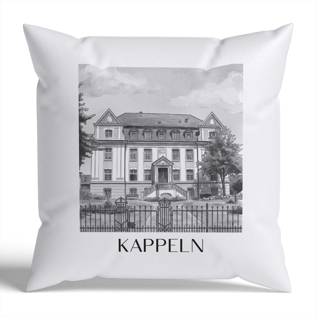kappeln-schleswig-deutschland-kissenbezug-aquarell-schwarz-weiss