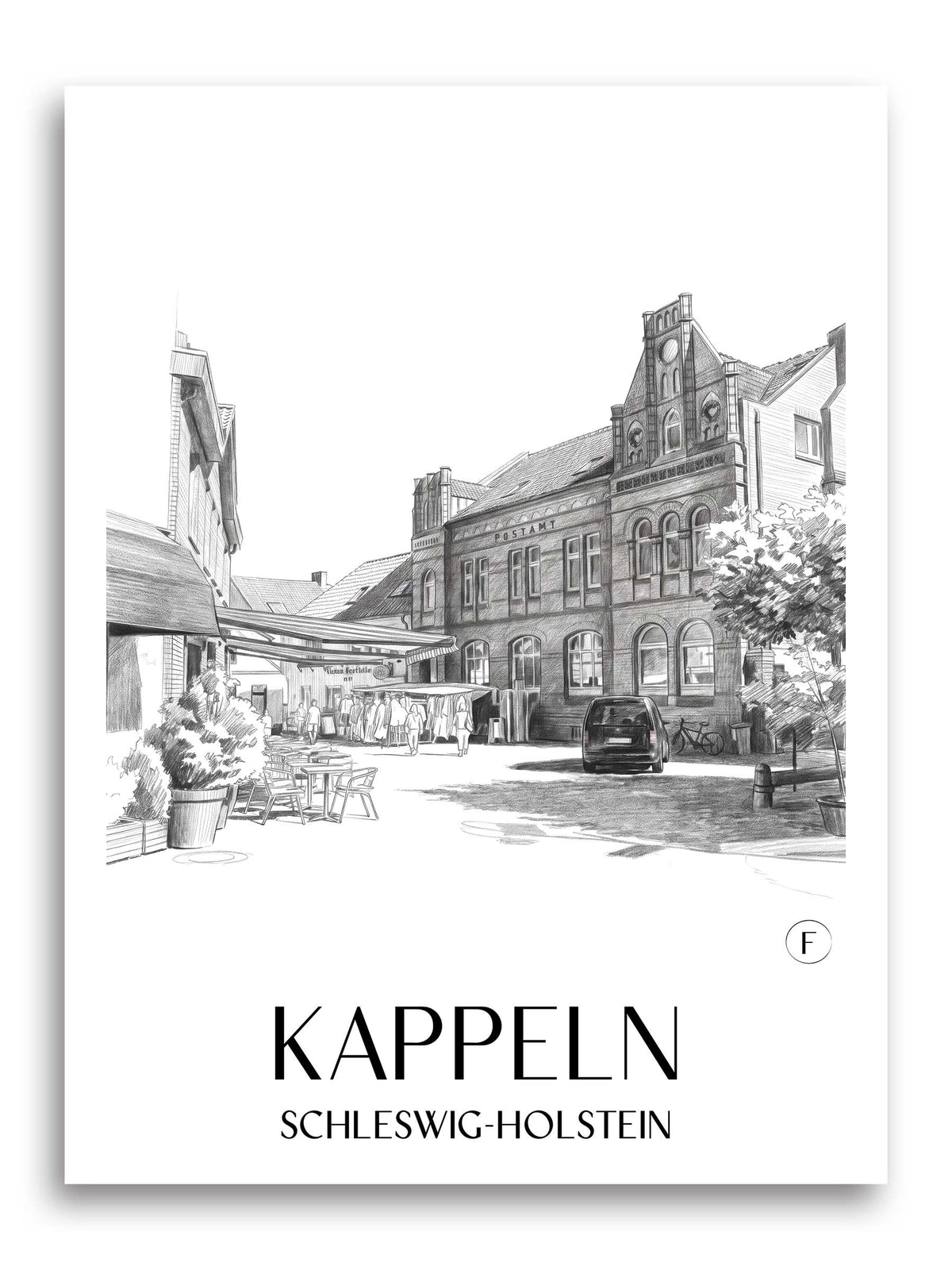 kappeln-schleswig-holstein-deutschland-poster-bleistift-zeichnung-drawing