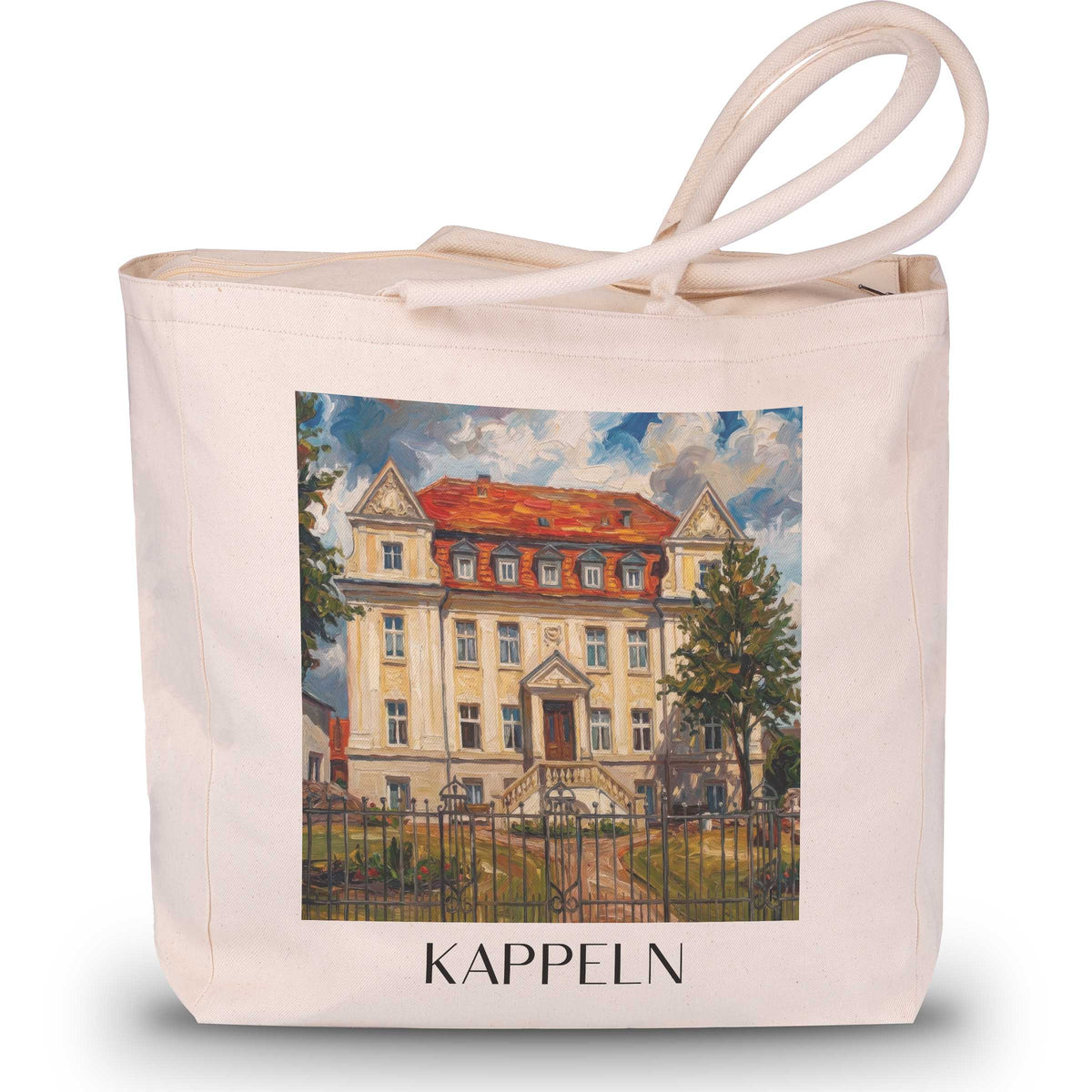 Kappeln Shopping Tasche - Schleswig - Deutschland Tote Bag - Einkaufstasche im Ölgemälde Stil - favplace