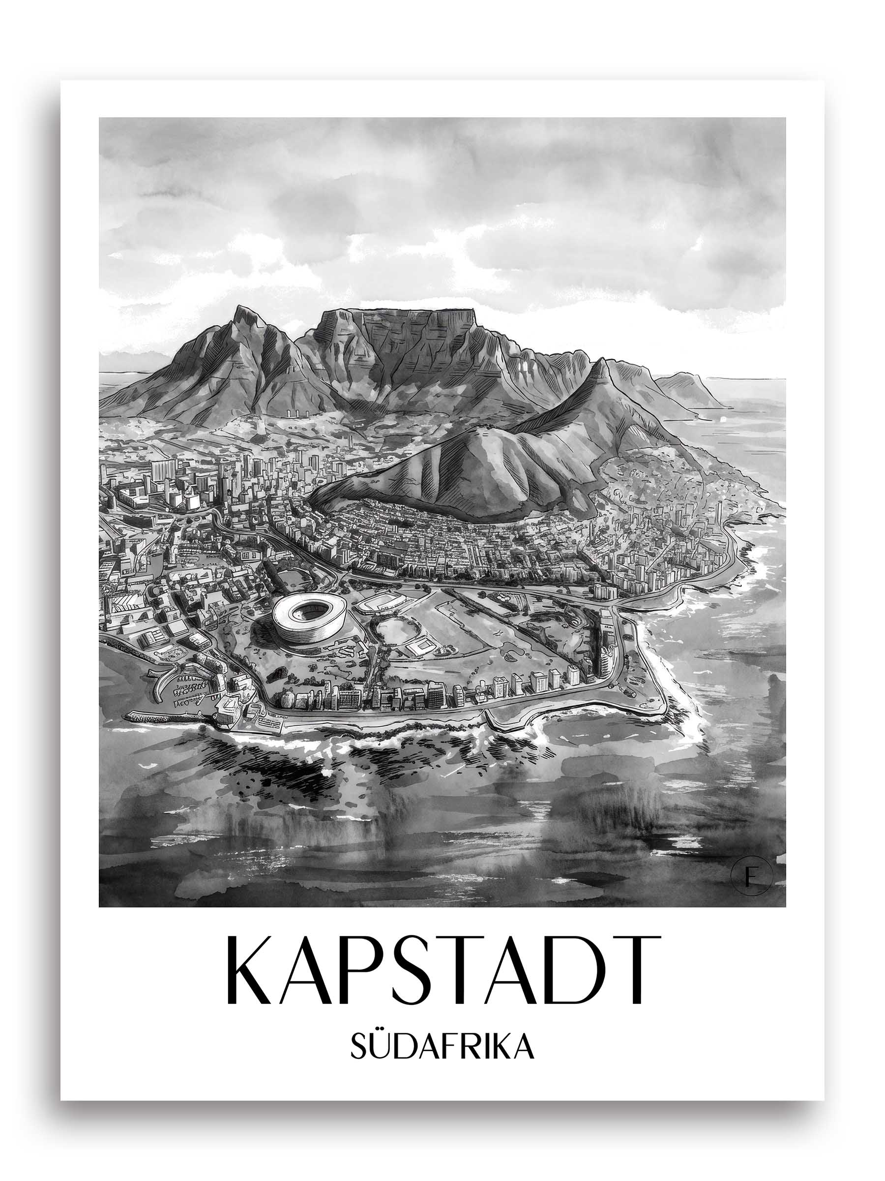 kapstadt-südafrika-poster-aquarell-schwarz-weiss