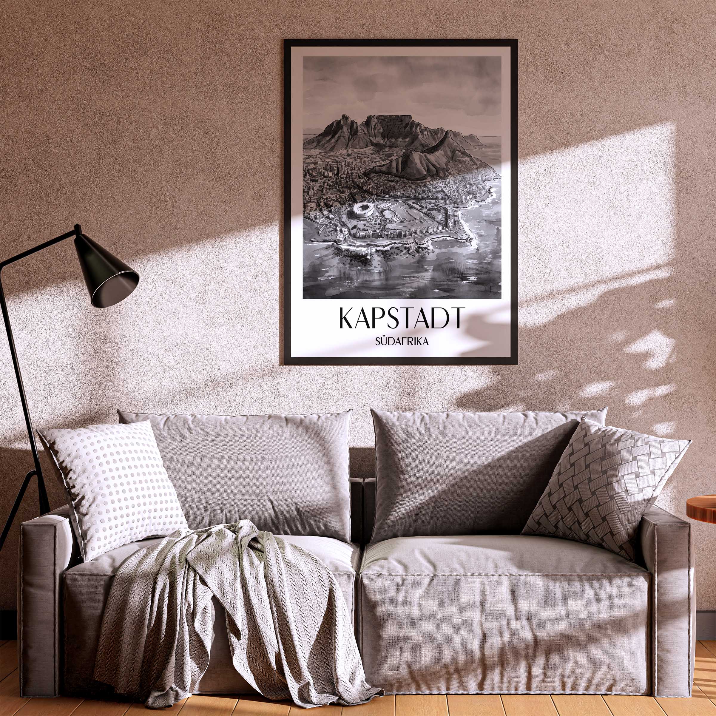 kapstadt-südafrika-poster-aquarell-schwarz-weiss