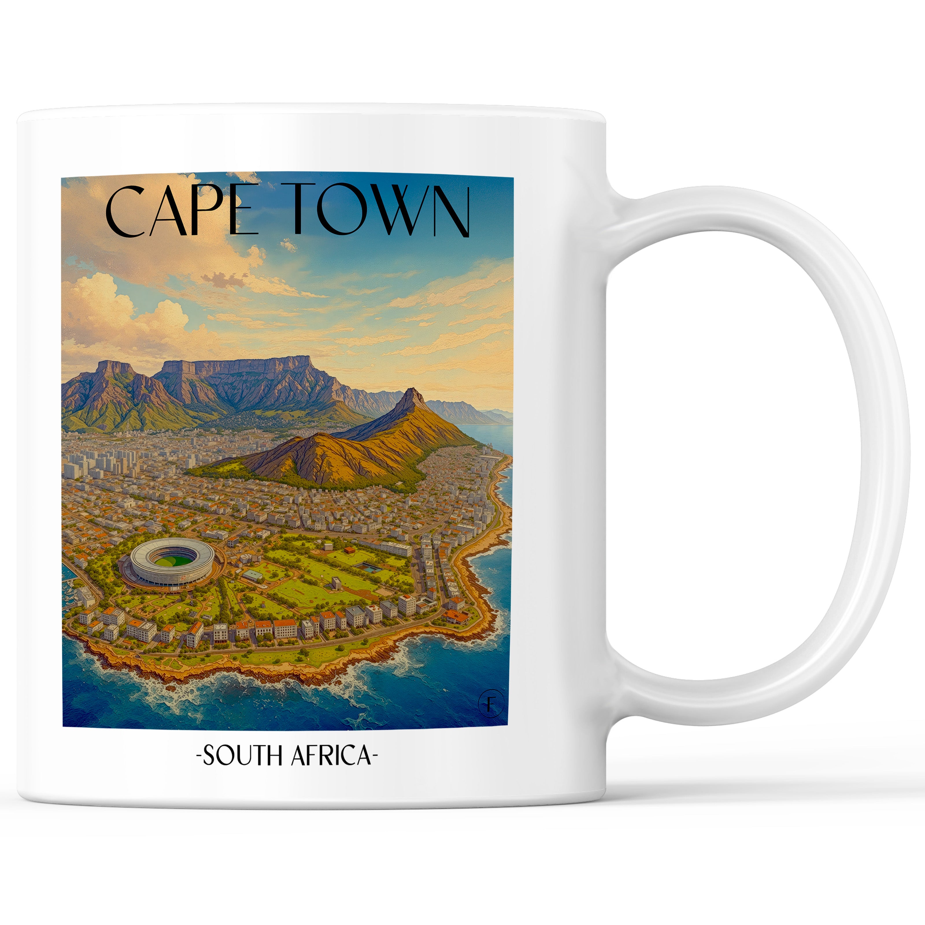 Kapstadt - Südafrika Becher - Kaffeetasse im Aquarell Stil - favplace