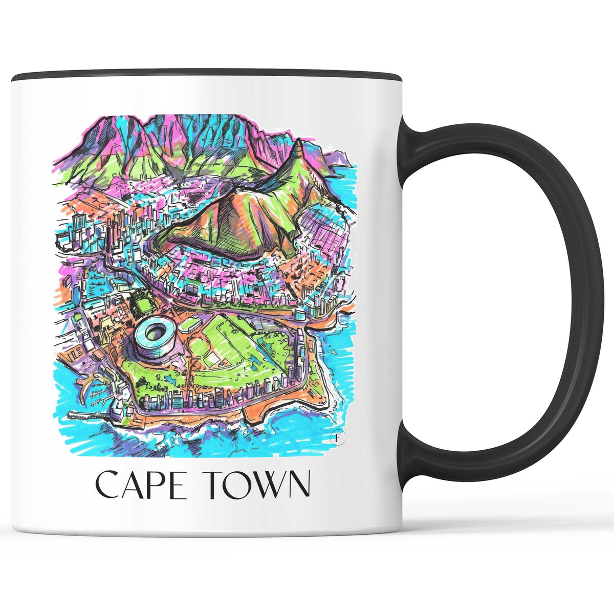 Kapstadt - Südafrika Becher - Kaffeetasse im Tag Graffiti Stil - favplace