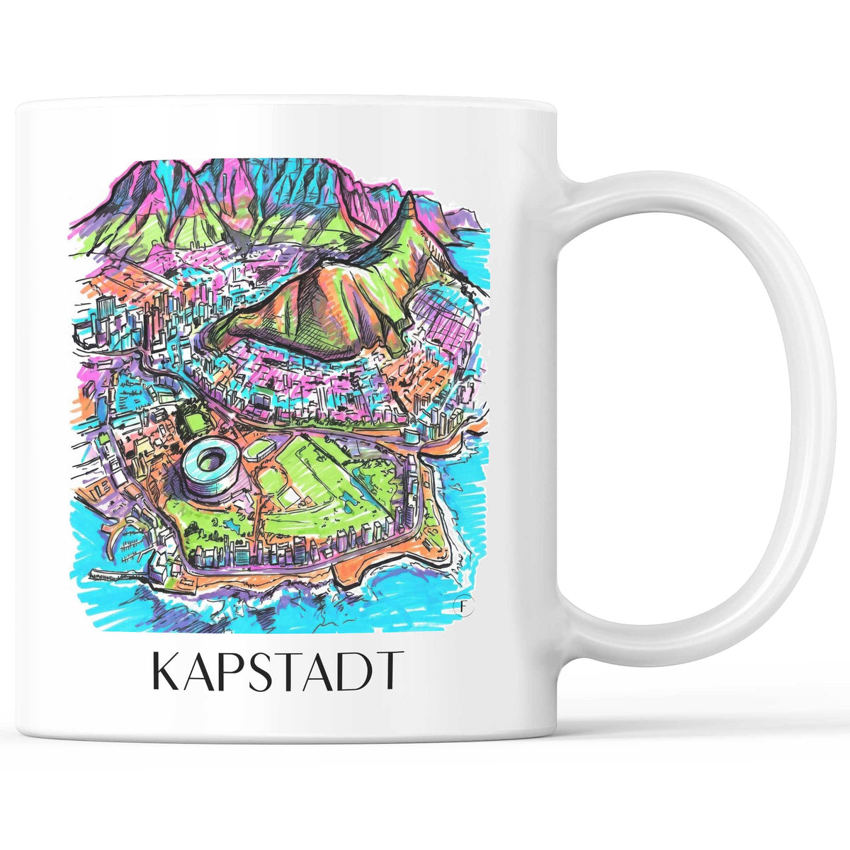 Kapstadt - Südafrika Becher - Kaffeetasse im Tag Graffiti Stil - favplace