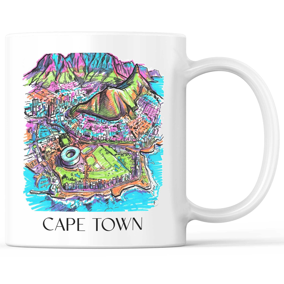 Kapstadt - Südafrika Becher - Kaffeetasse im Tag Graffiti Stil - favplace