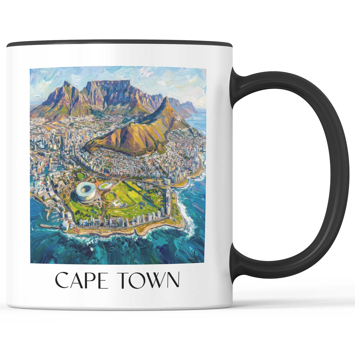 Kapstadt - Südafrika Becher - Kaffeetasse im Ölgemälde Stil - favplace