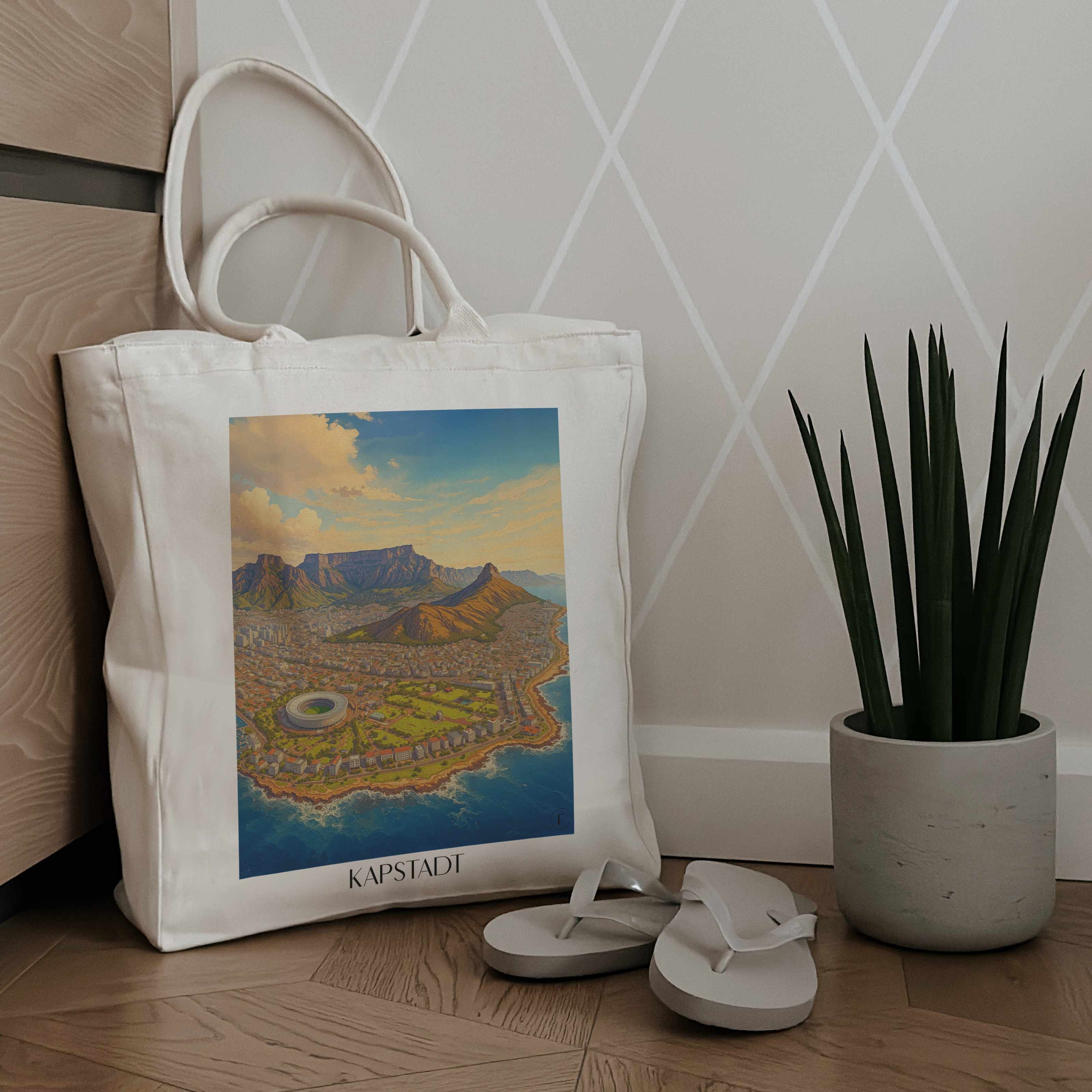 kapstadt-südafrika-einkaufstasche-aquarell