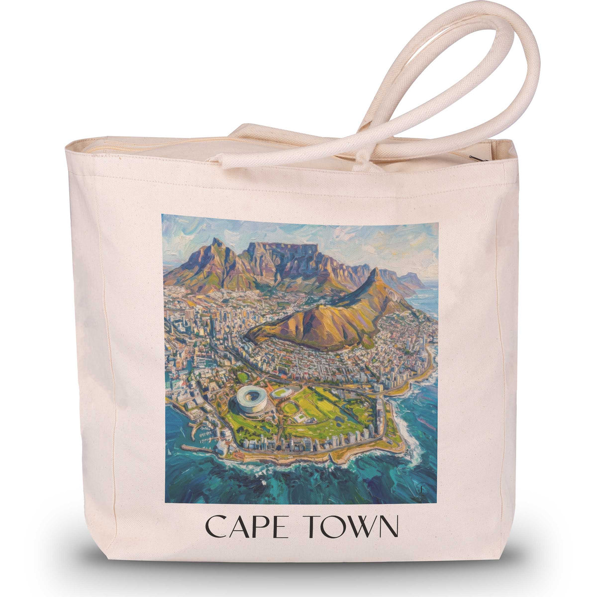 Kapstadt - Südafrika Tote Bag - Einkaufstasche im Ölgemälde Stil - favplace