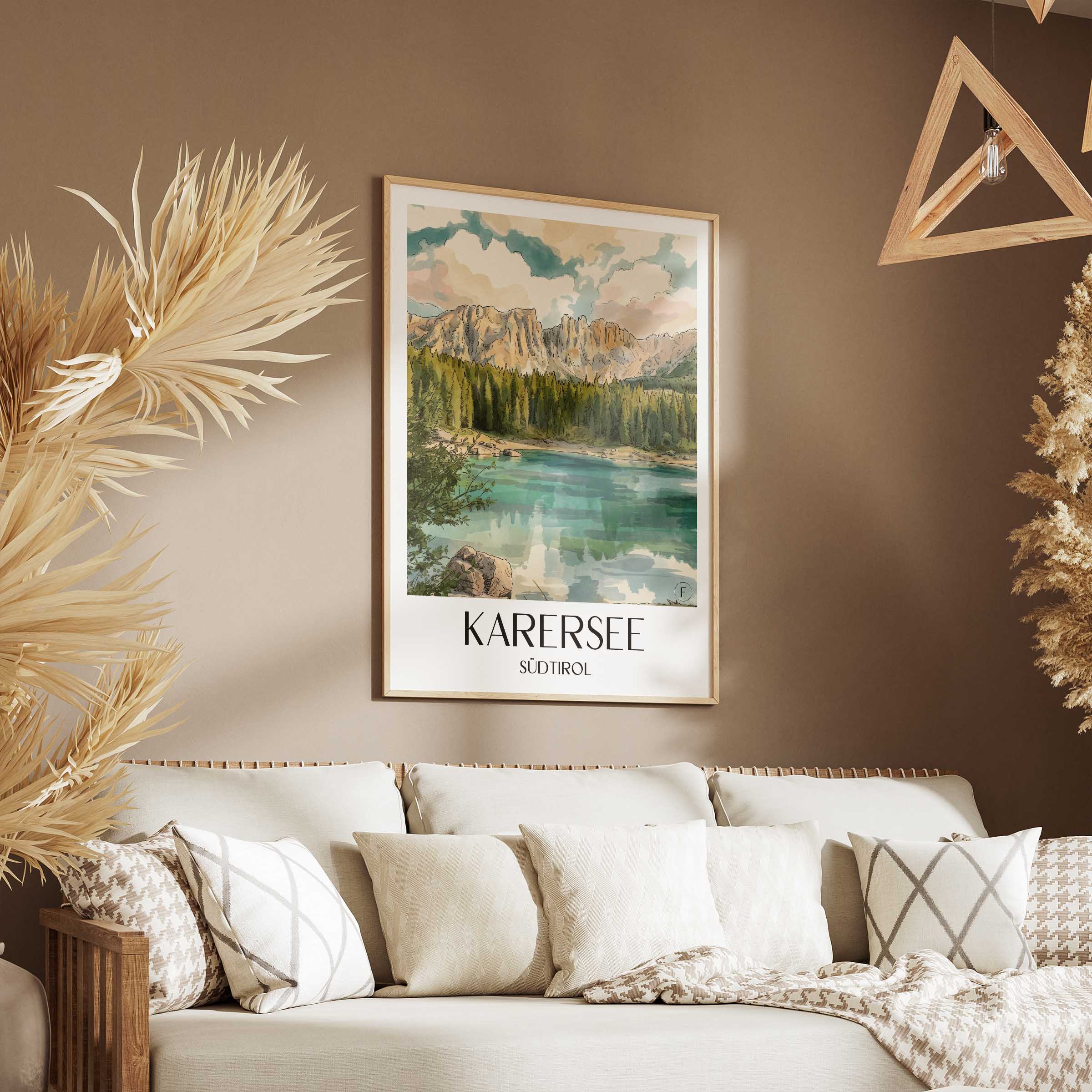 karersee-südtirol-italien-poster-aquarell