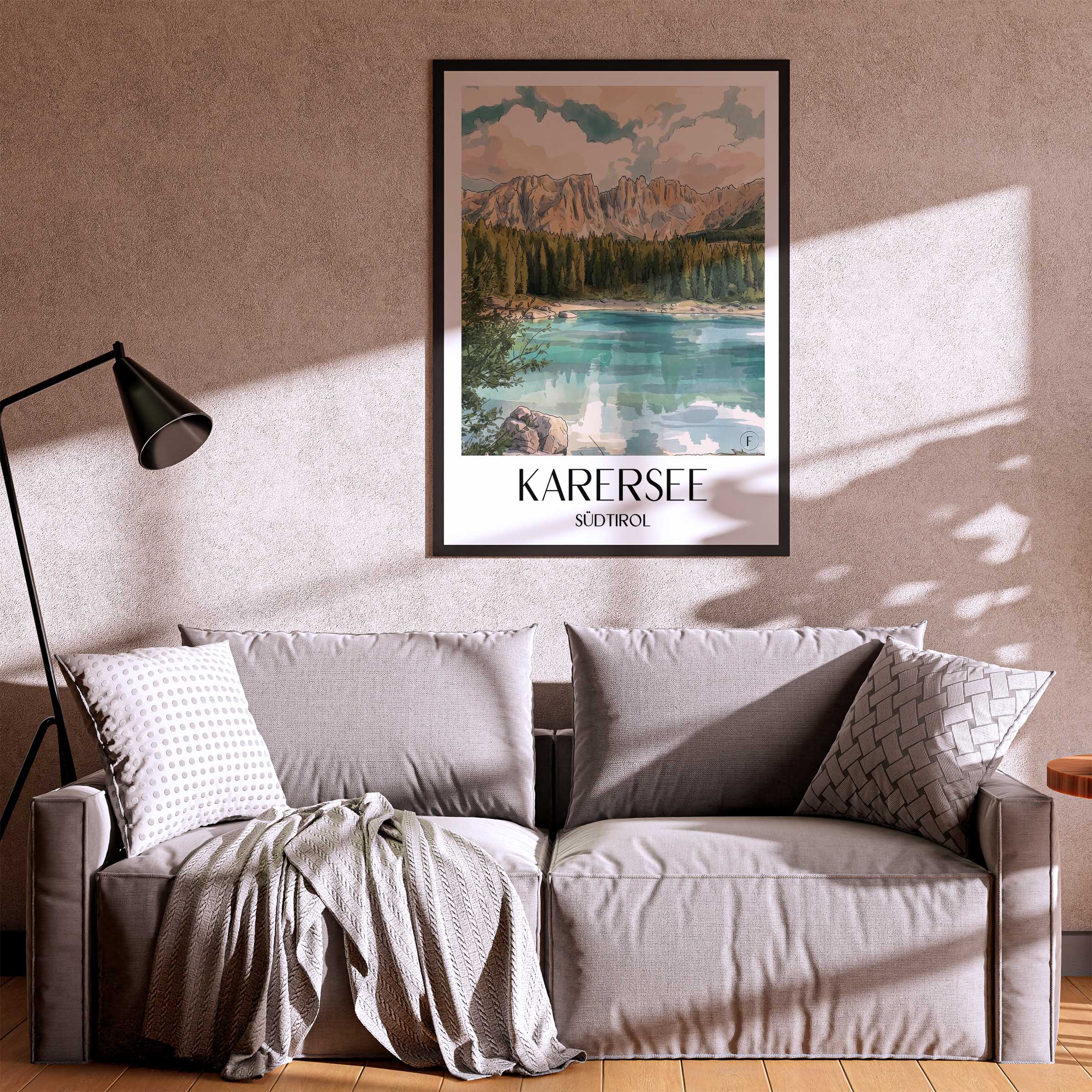 karersee-südtirol-italien-poster-aquarell