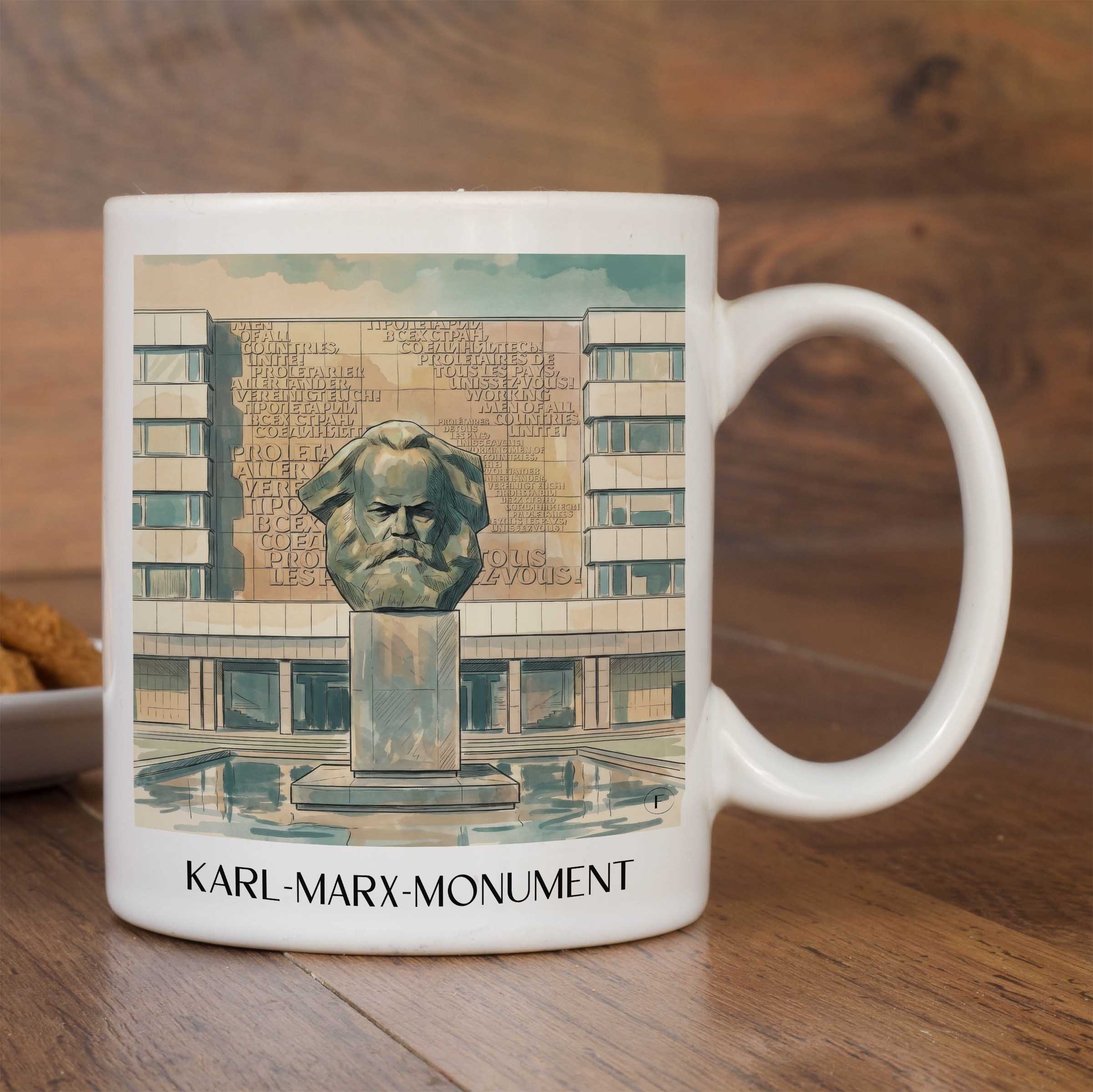 karl-marx-monument-chemnitz-deutschland-kaffeebecher-aquarell