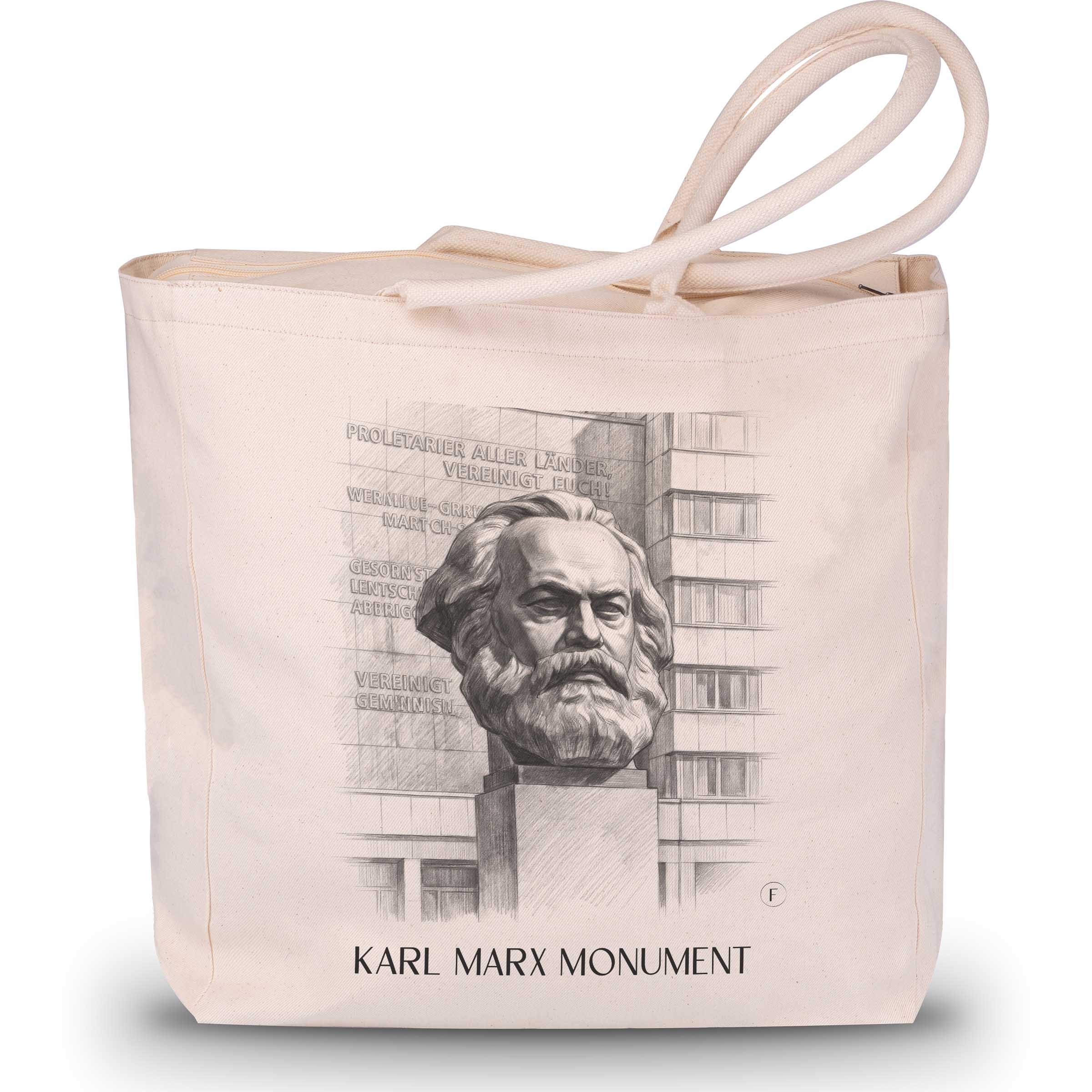 Karl-Marx-Monument Shopping Tasche - Chemnitz - Deutschland Tote Bag - Einkaufstasche im Zeichnung Stil