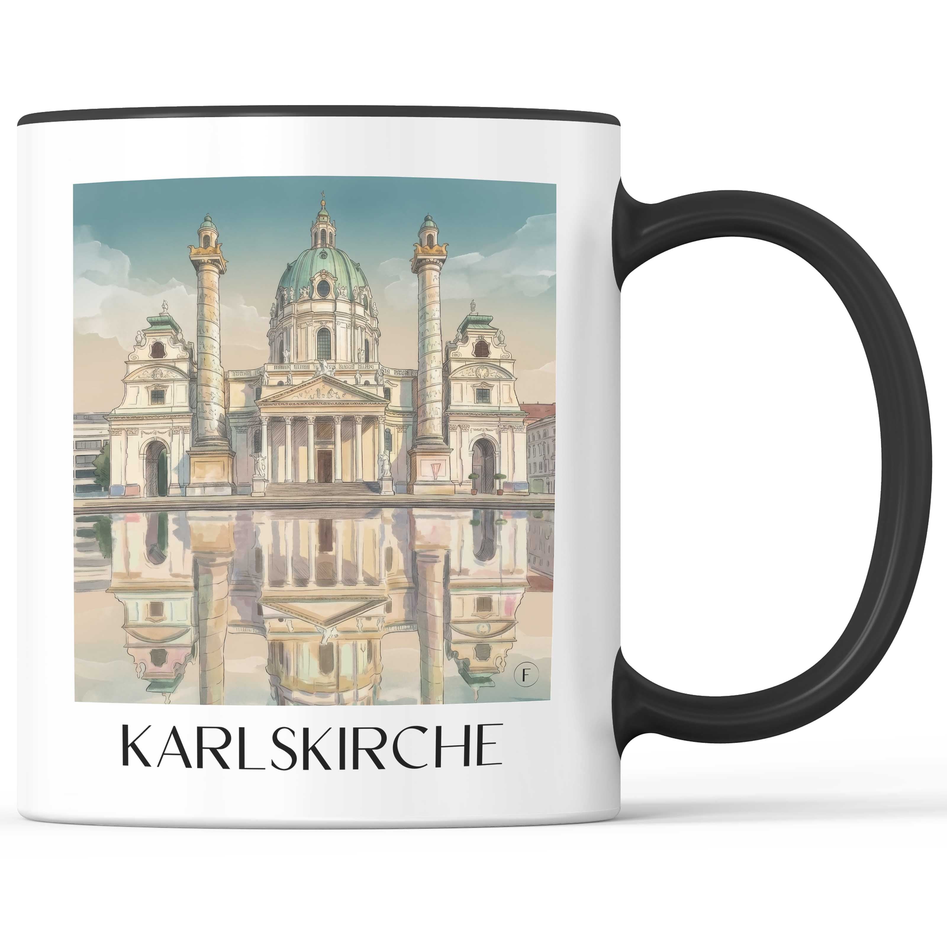 Karlskirche Kaffeebecher - Wien - Österreich Becher - Kaffeetasse im Aquarell Stil - favplace