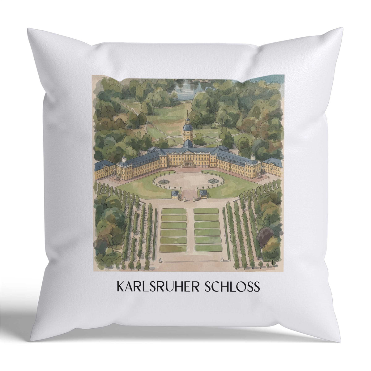karlsruher-schloss-baden-württemberg-deutschland-kissenbezug-aquarell