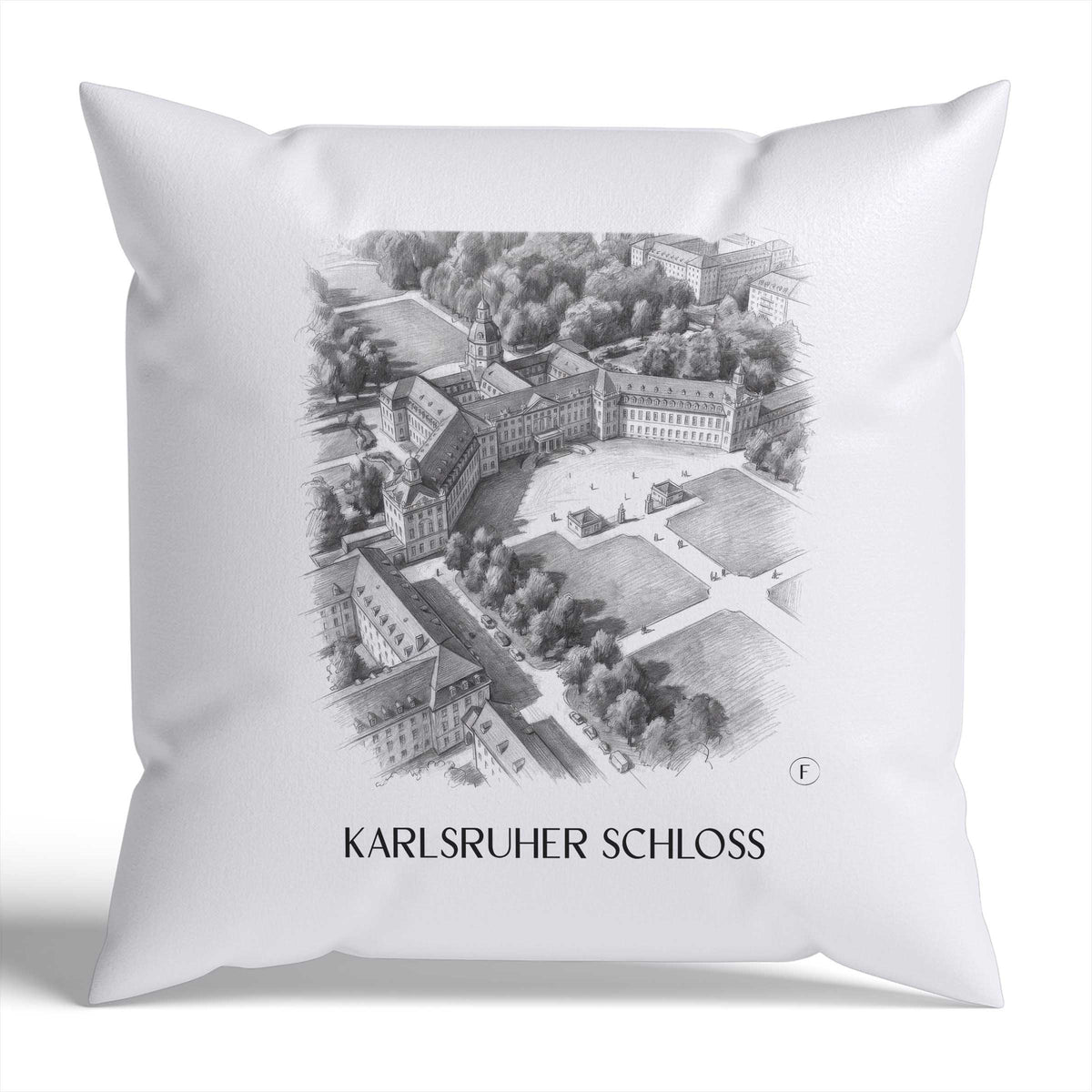 karlsruher-schloss-baden-württemberg-deutschland-kissenbezug-bleistift-zeichnung-drawing