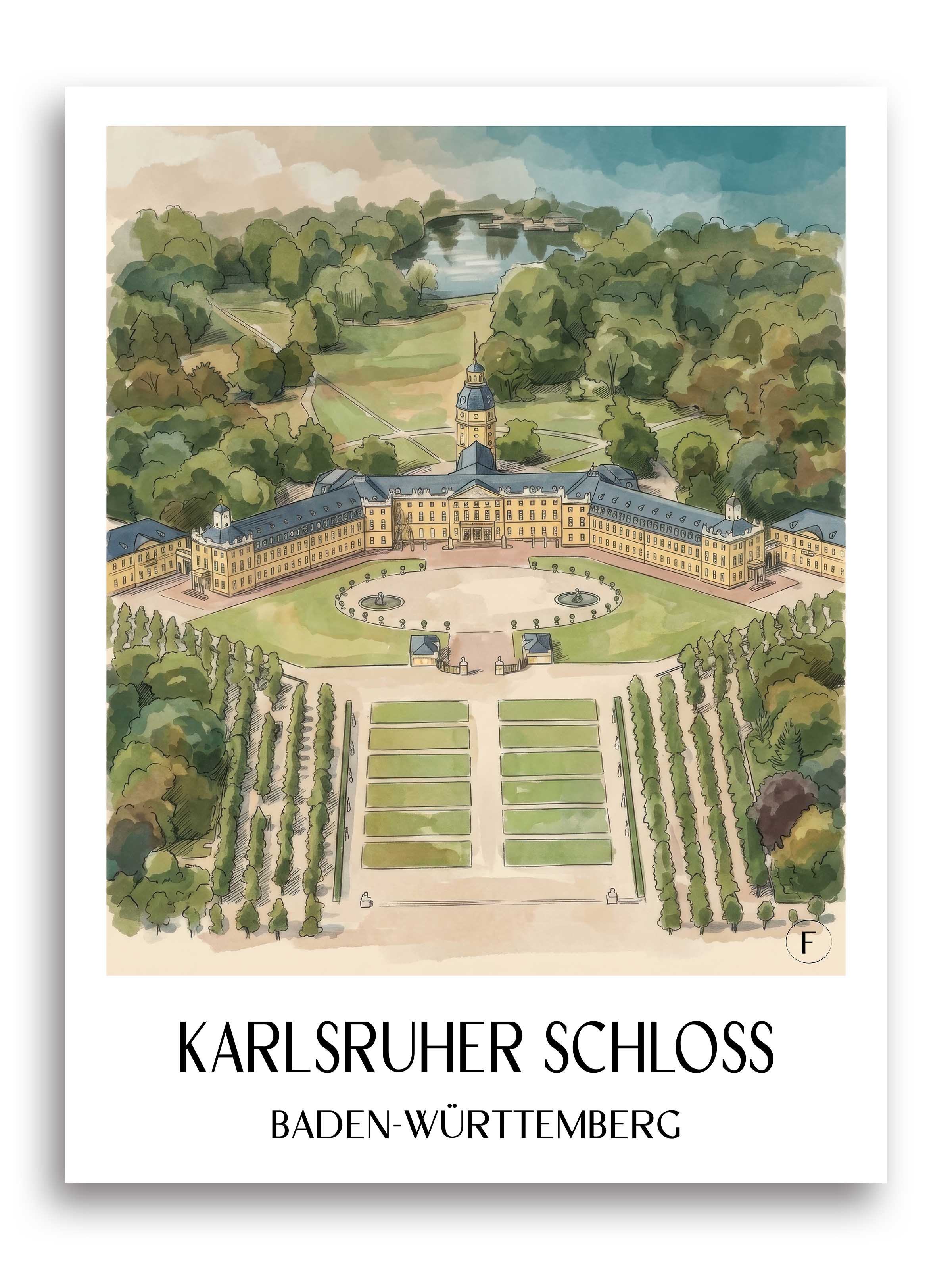 karlsruher-schloss-baden-württemberg-deutschland-poster-aquarell