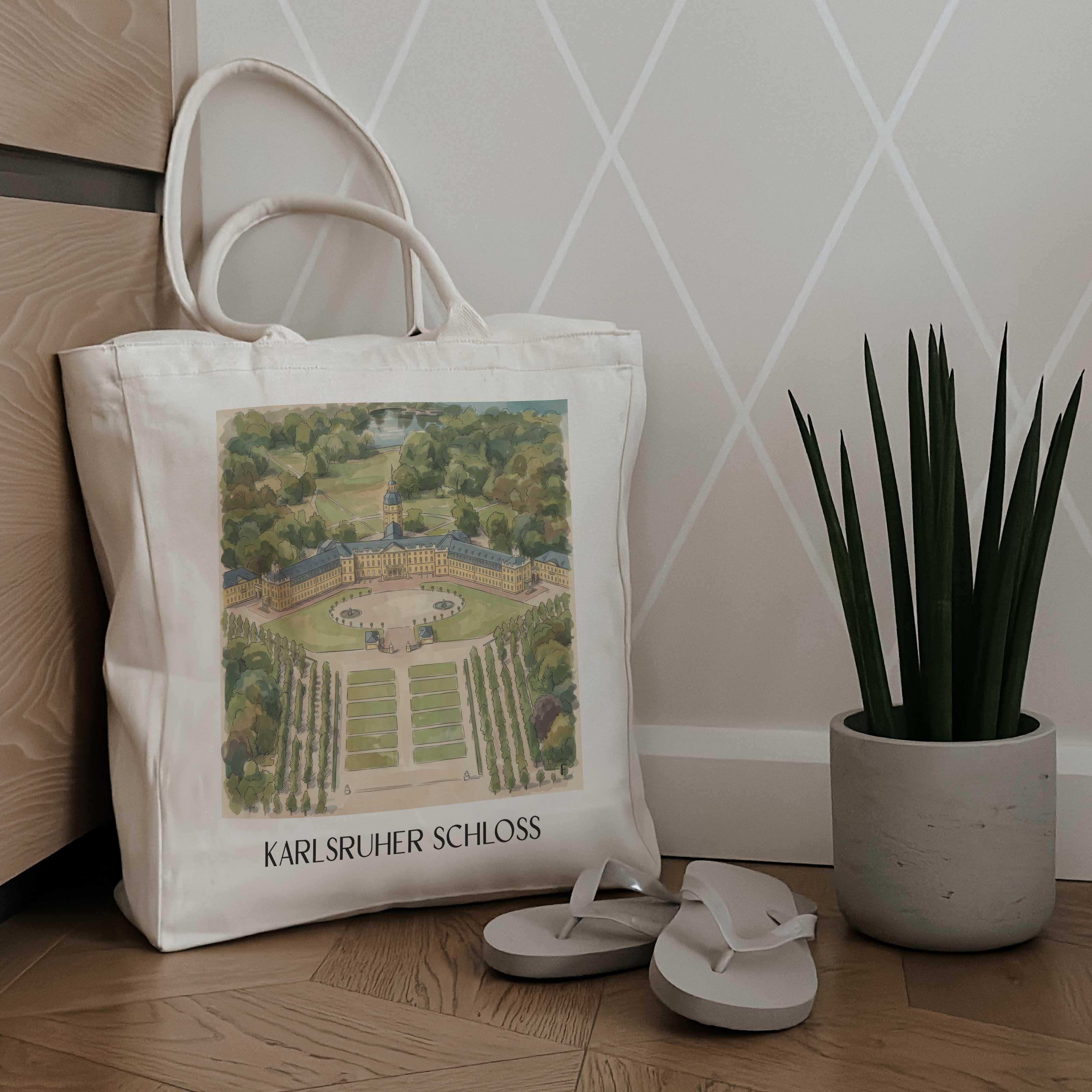karlsruher-schloss-baden-württemberg-deutschland-einkaufstasche-aquarell