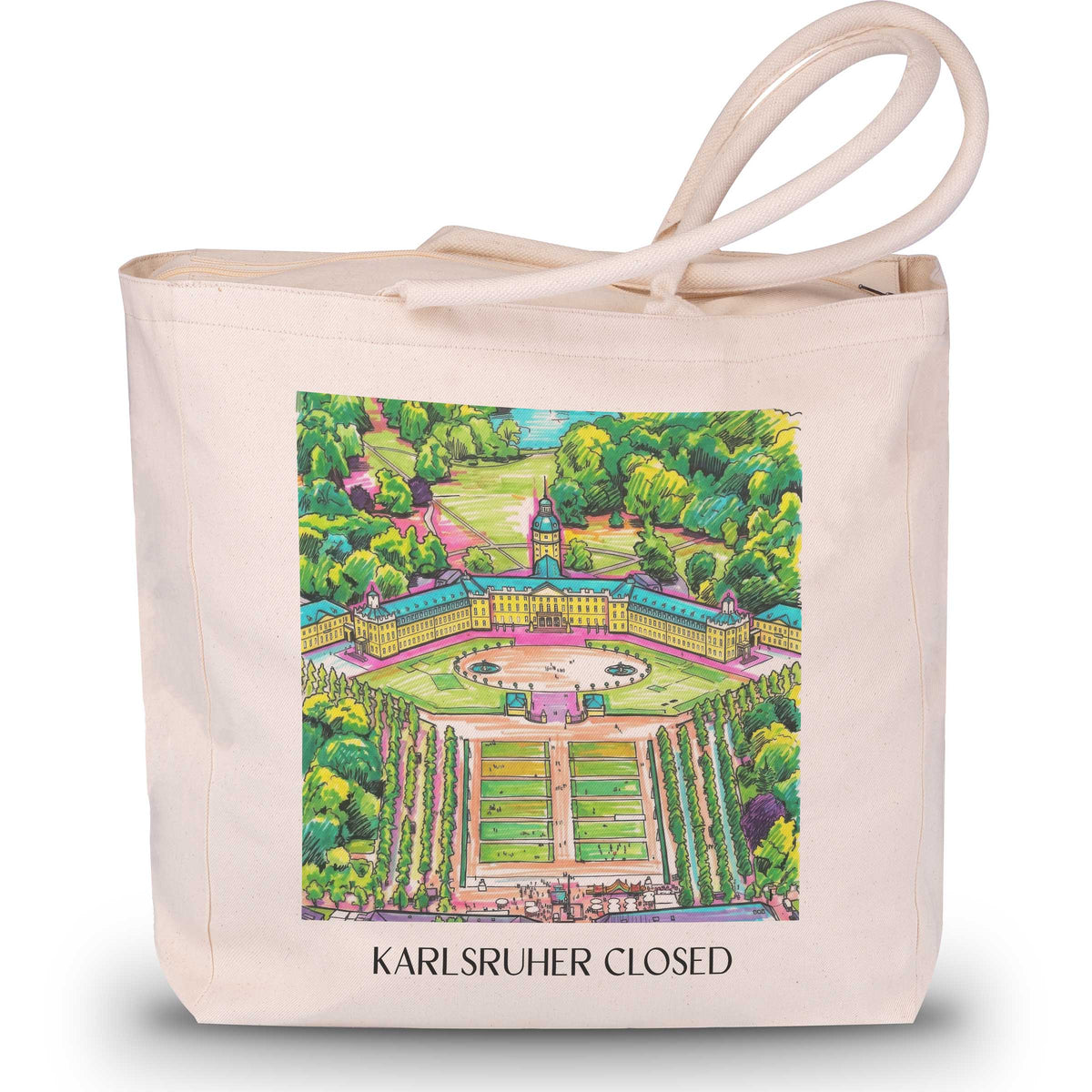 Karlsruher schloss Shopping Tasche - Baden-Württemberg - Deutschland Tote Bag - Einkaufstasche im Tag Graffiti Stil - favplace