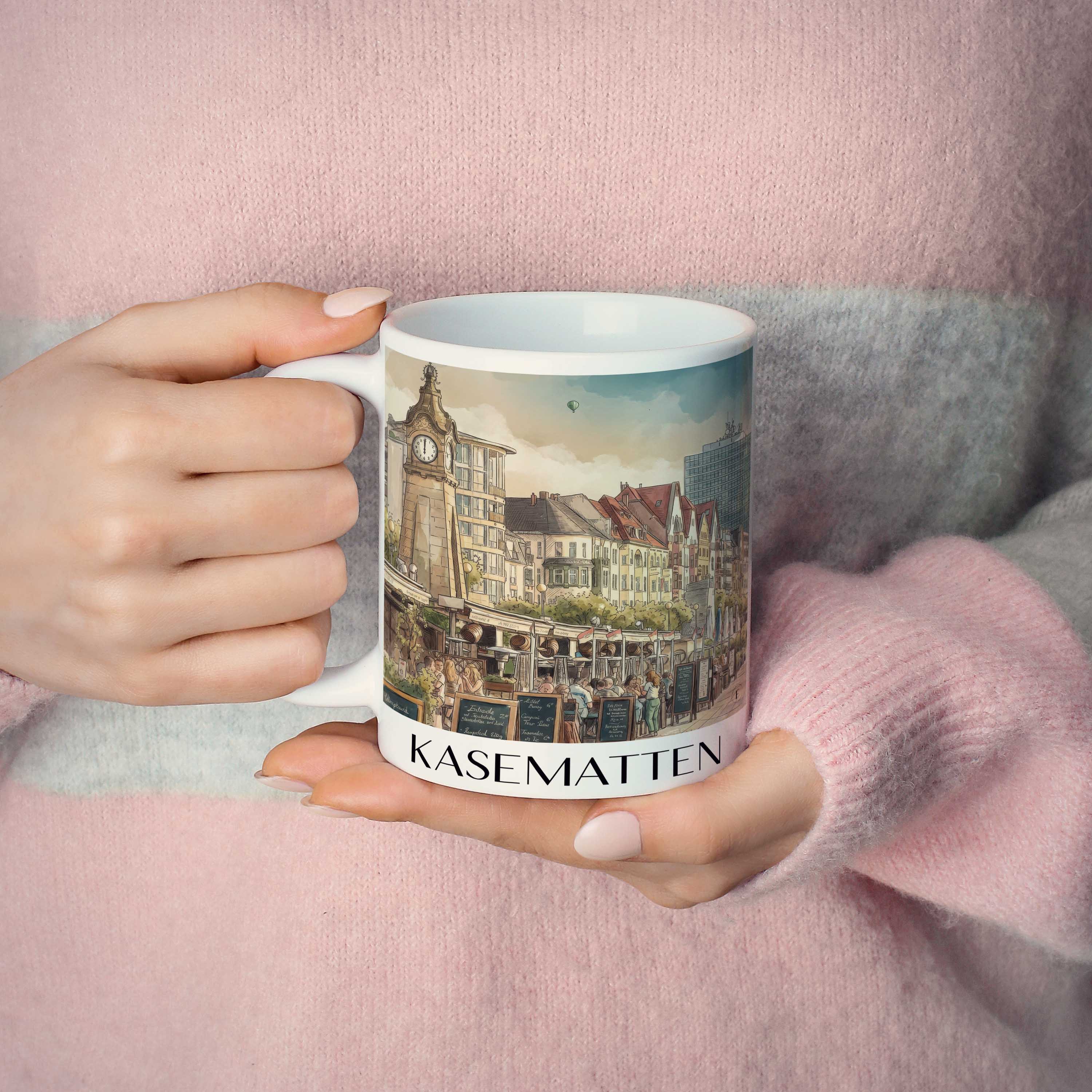 kasematten-düsseldorf-deutschland-kaffeebecher-aquarell