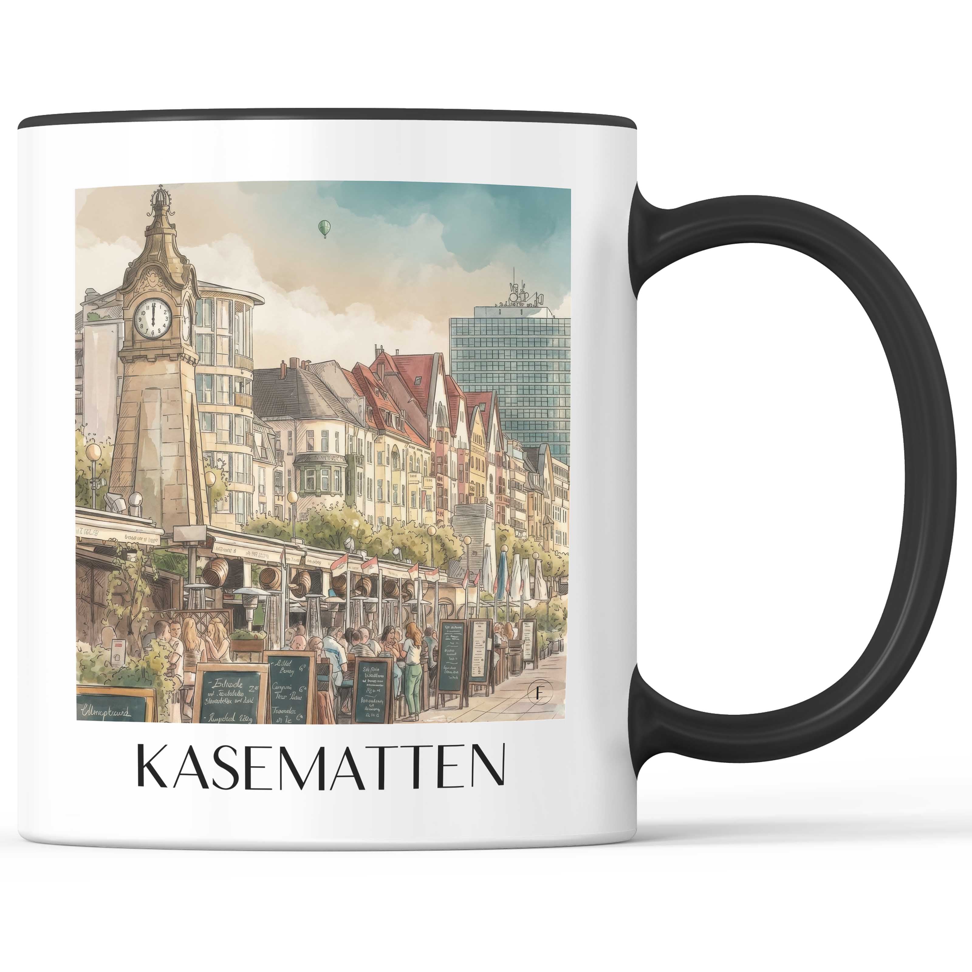 Kasematten Kaffeebecher - Düsseldorf - Deutschland Becher - Kaffeetasse im Aquarell Stil - favplace