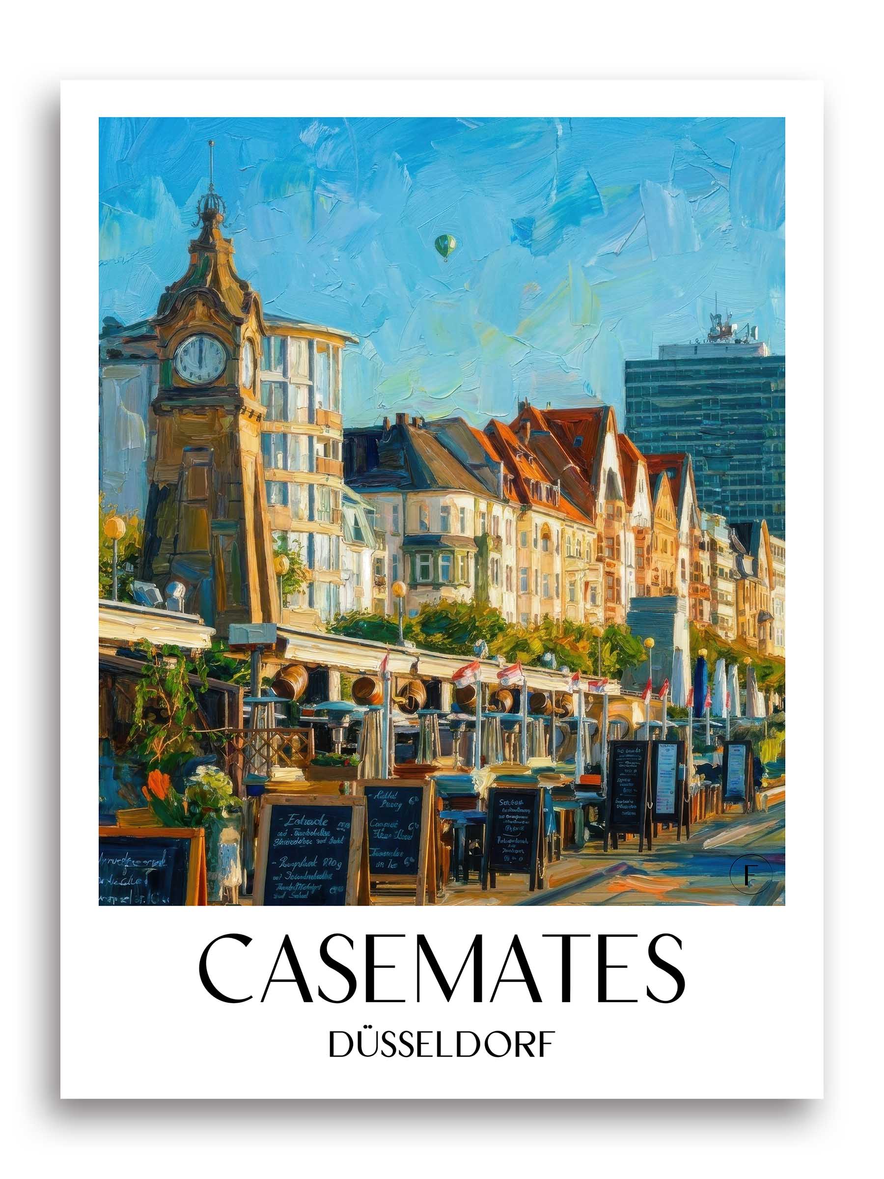 Kasematten Poster - Düsseldorf - Deutschland Kunstdruck - Ölgemälde von A4 bis A1 - favplace