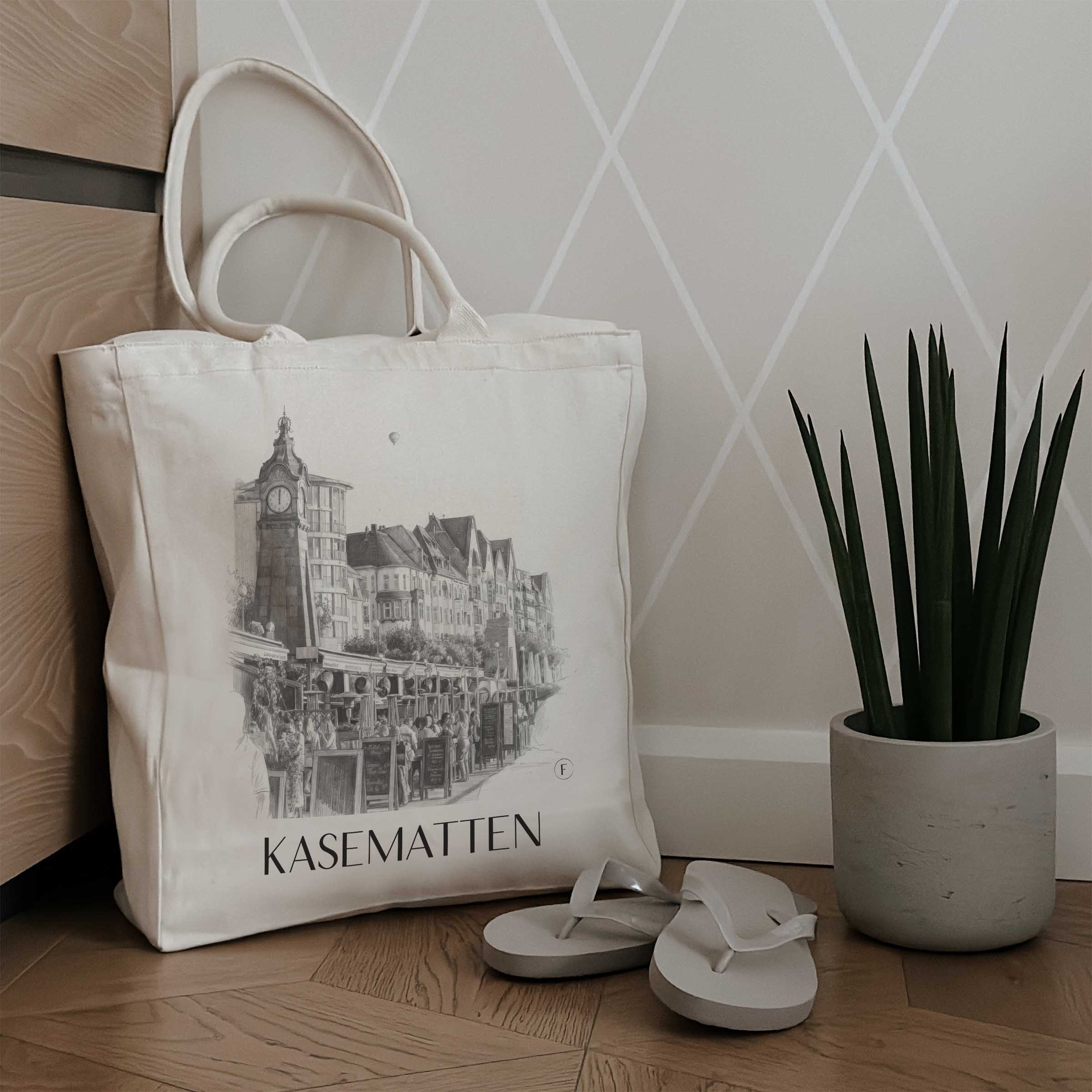 kasematten-düsseldorf-deutschland-einkaufstasche-bleistift-zeichnung-drawing