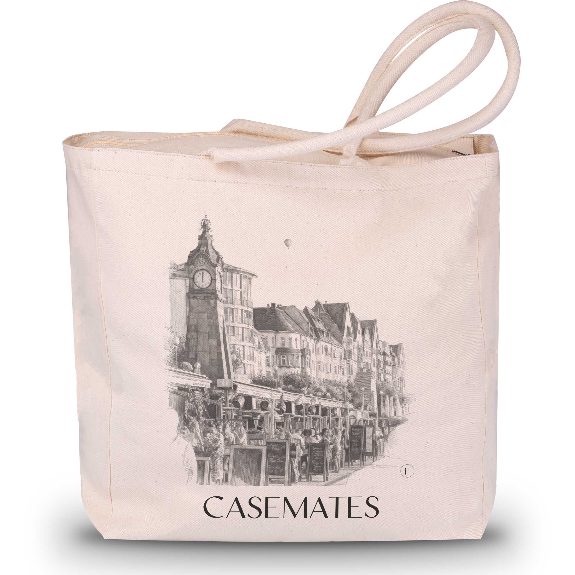 Kasematten Shopping Tasche - Düsseldorf - Deutschland Tote Bag - Einkaufstasche im Zeichnung Stil