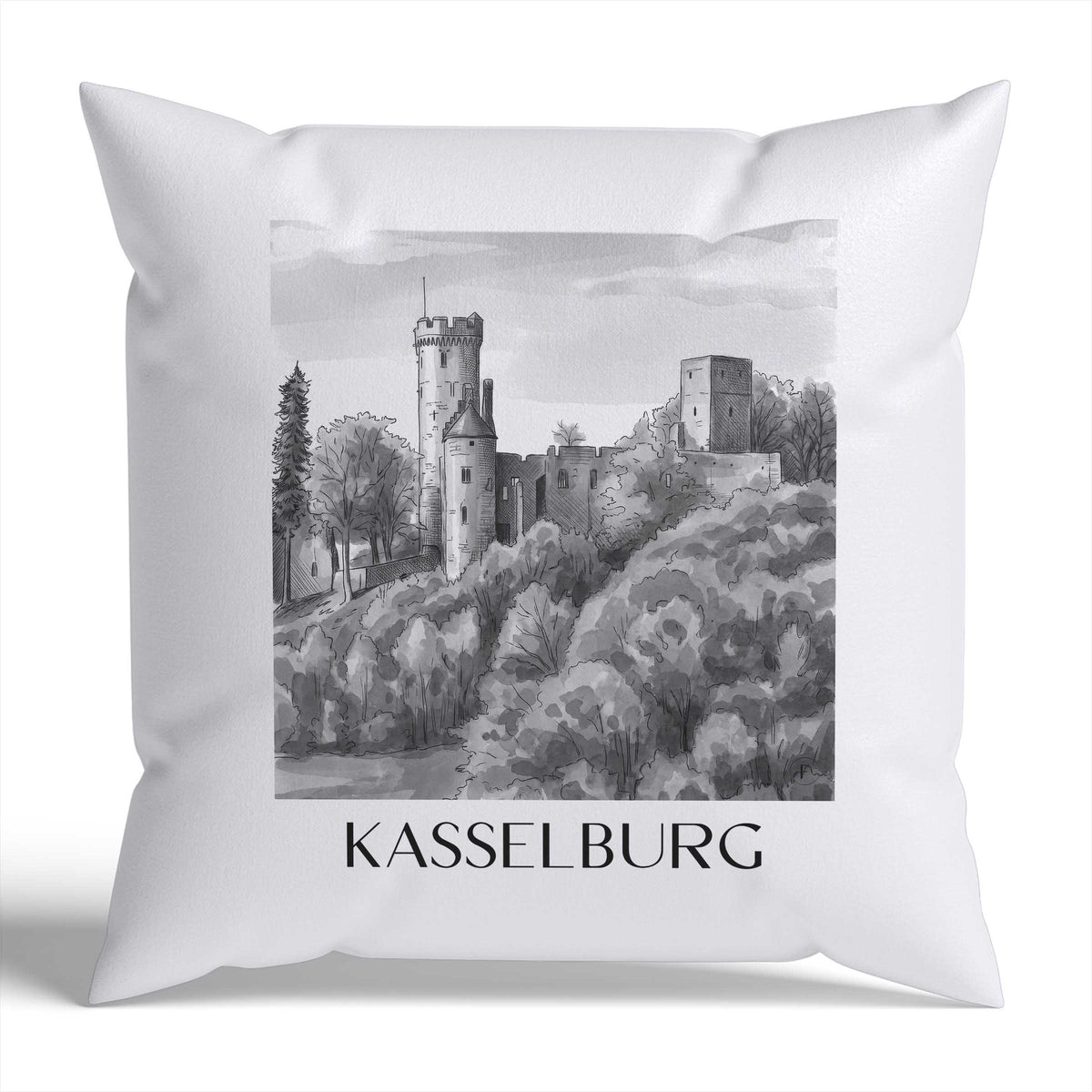 kasselburg-eifel-deutschland-kissenbezug-aquarell-schwarz-weiss