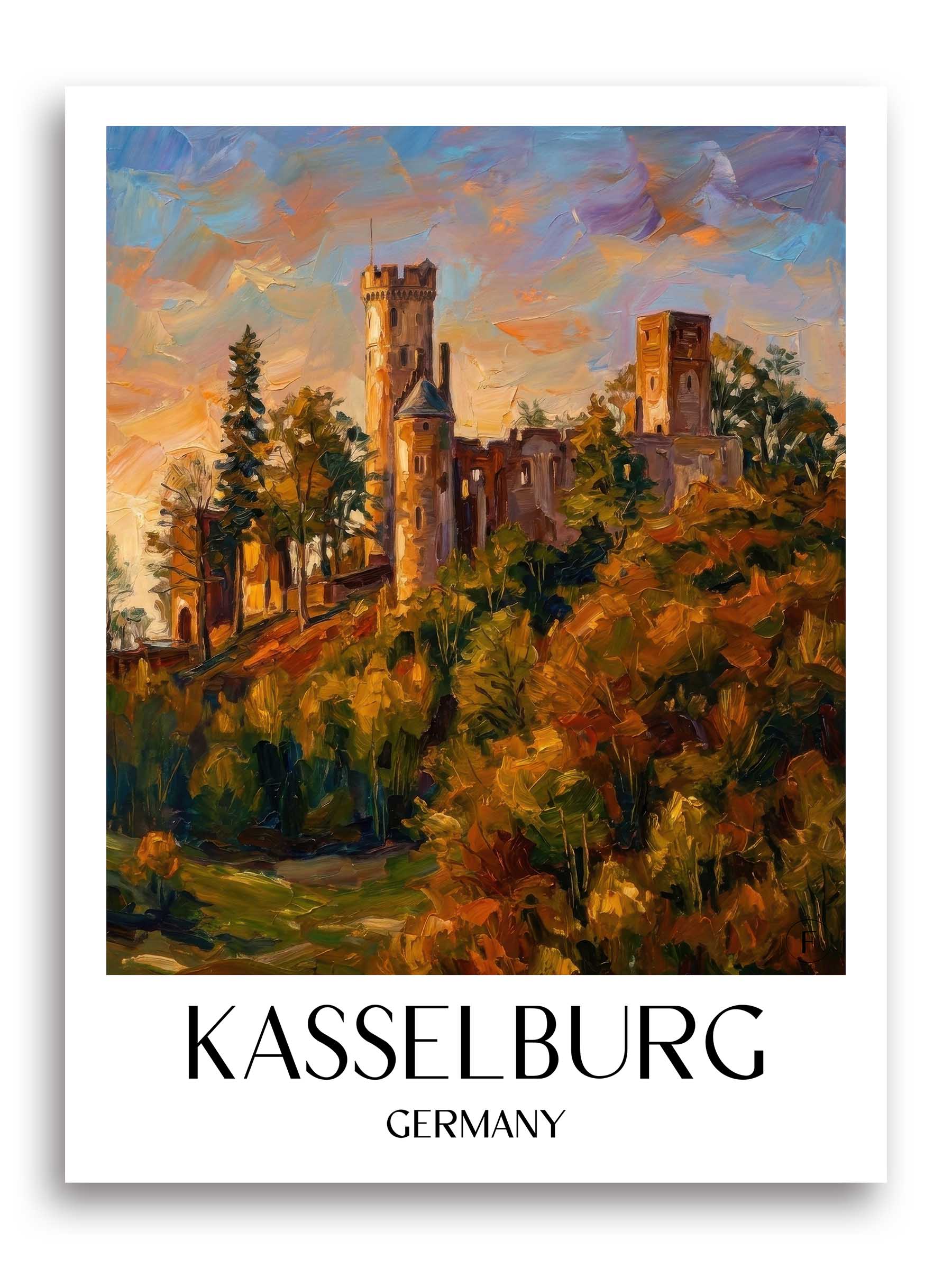Kasselburg Poster - Eifel - Deutschland Kunstdruck - Ölgemälde von A4 bis A1 - favplace