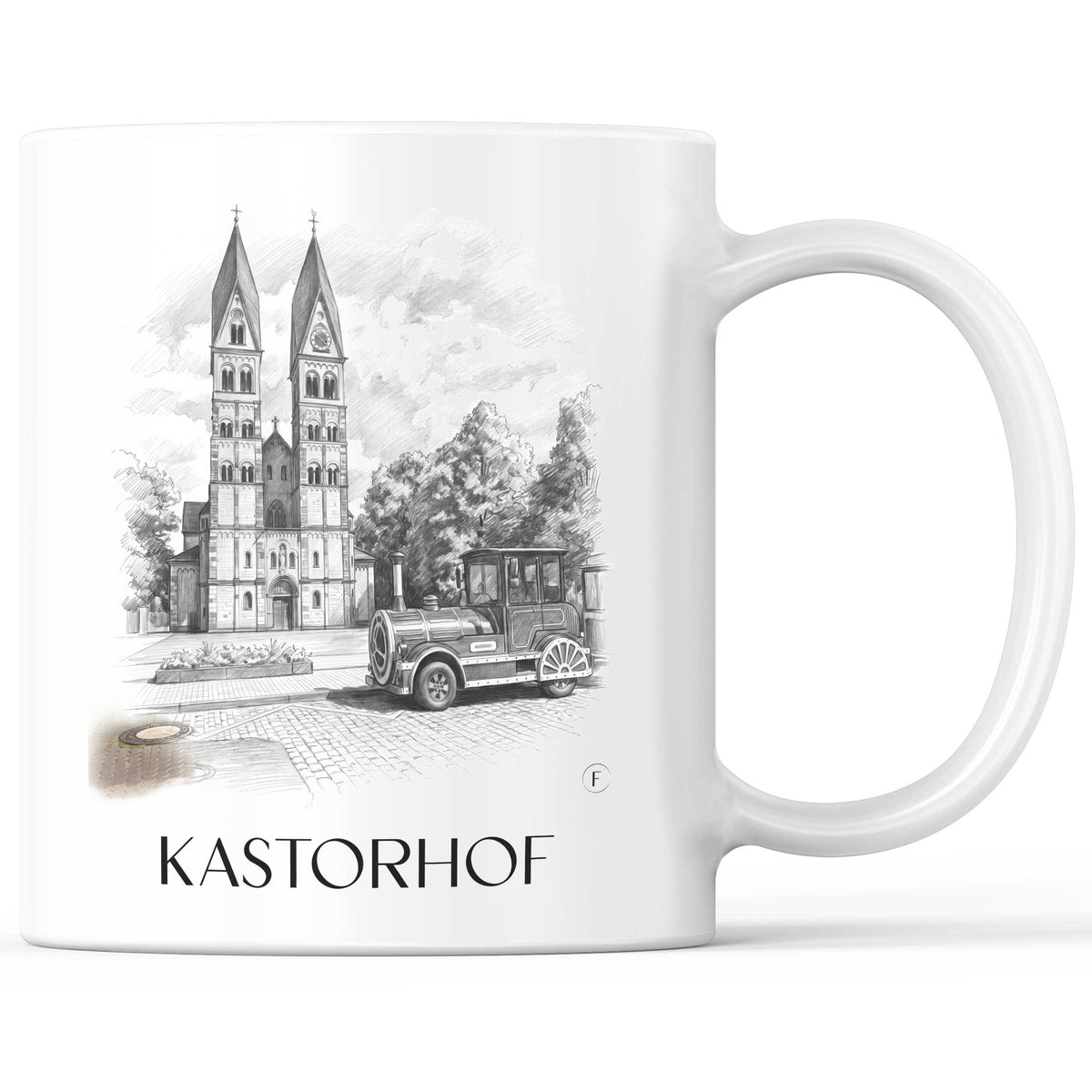 Kastorhof Kaffeebecher - Koblenz - Deutschland Becher - Kaffeetasse im Zeichnung Stil
