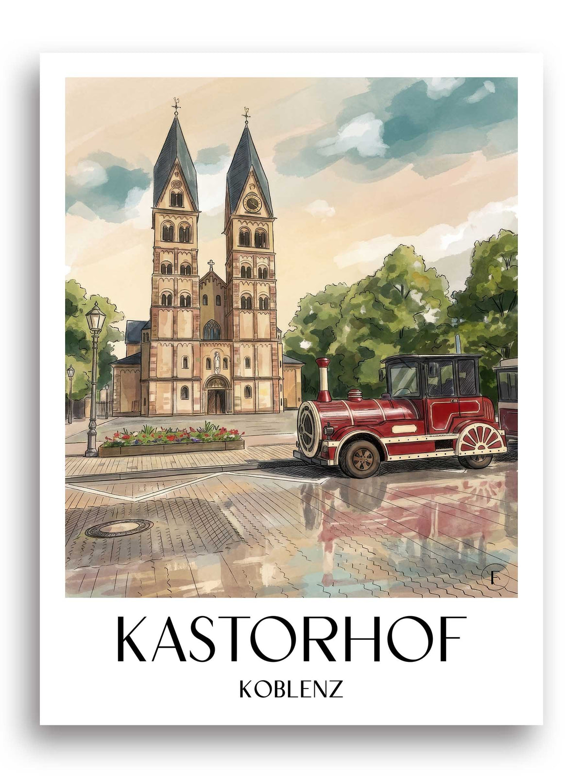 kastorhof-koblenz-deutschland-poster-aquarell
