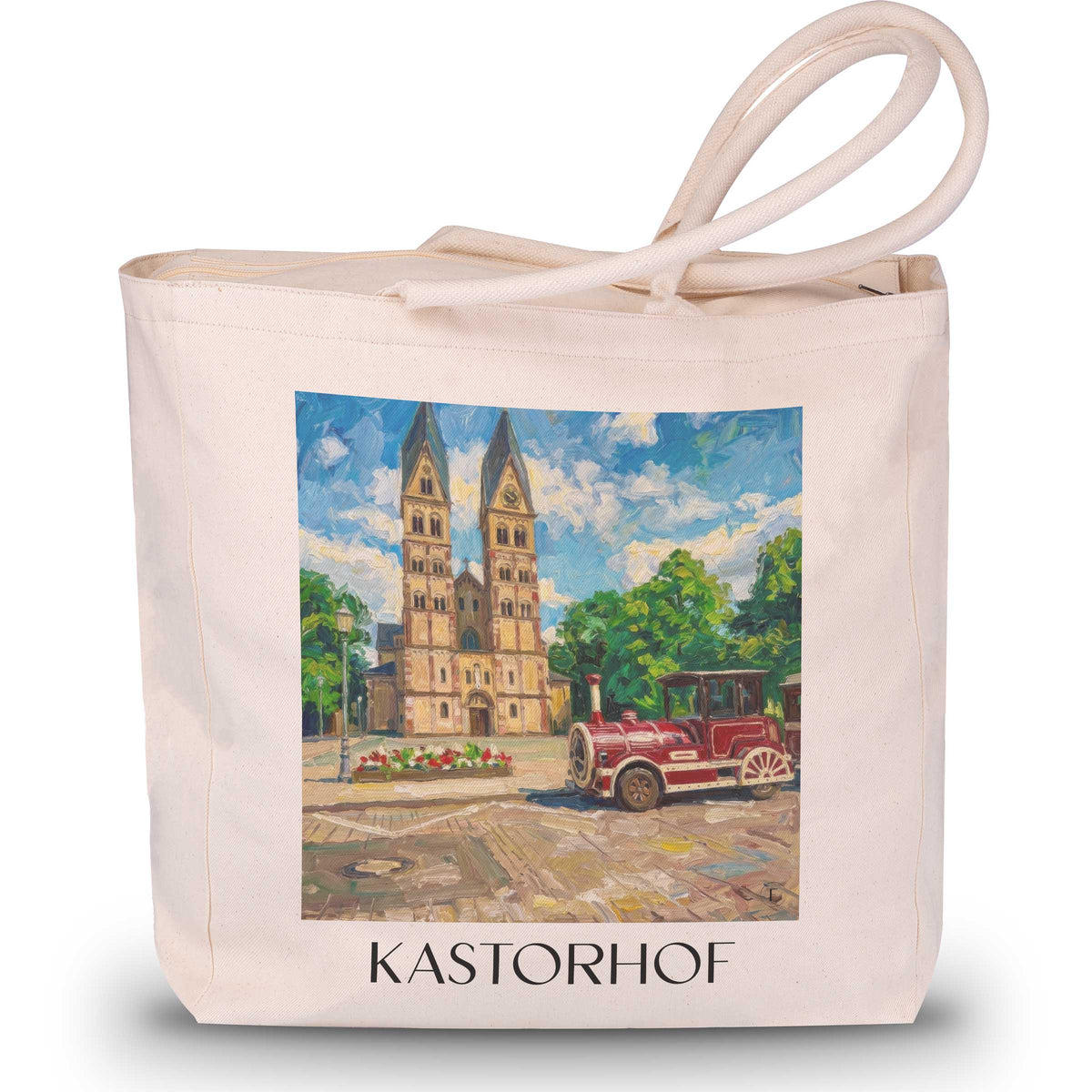 Kastorhof Shopping Tasche - Koblenz - Deutschland Tote Bag - Einkaufstasche im Ölgemälde Stil - favplace