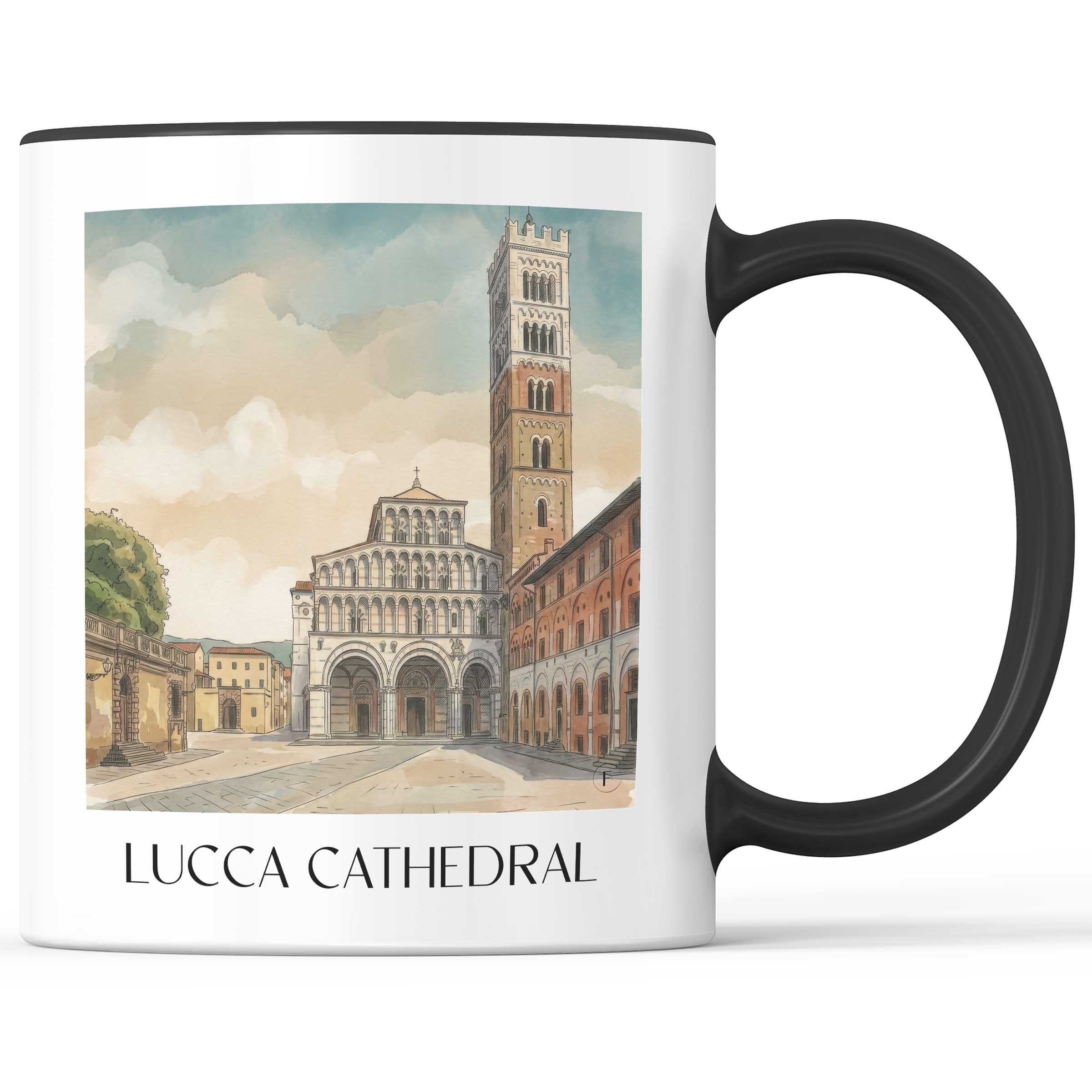 Kathedrale Von Lucca Kaffeebecher - Toskana - Italien Becher - Kaffeetasse im Aquarell Stil - favplace