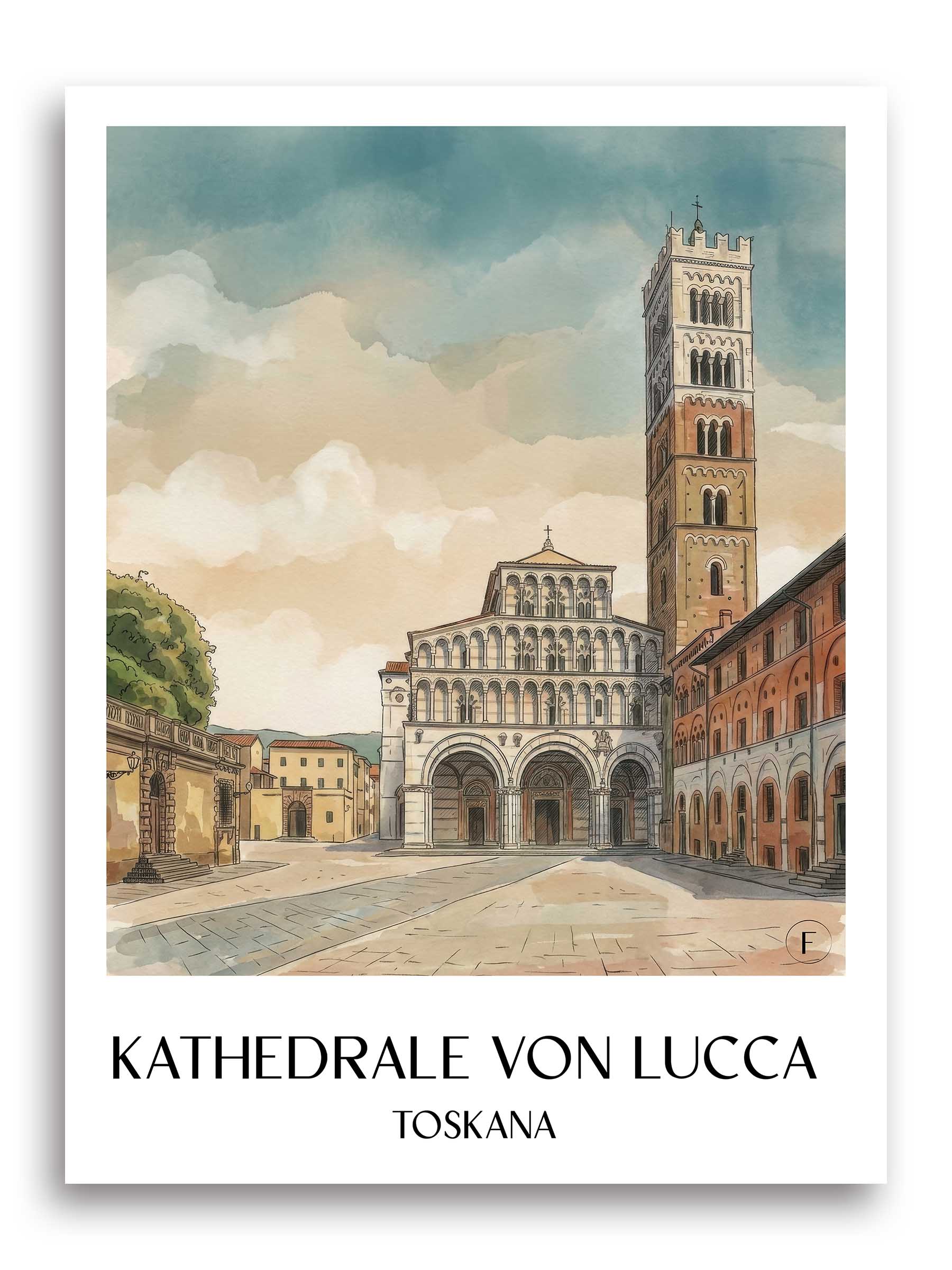 kathedrale-von-lucca-toskana-italien-poster-aquarell