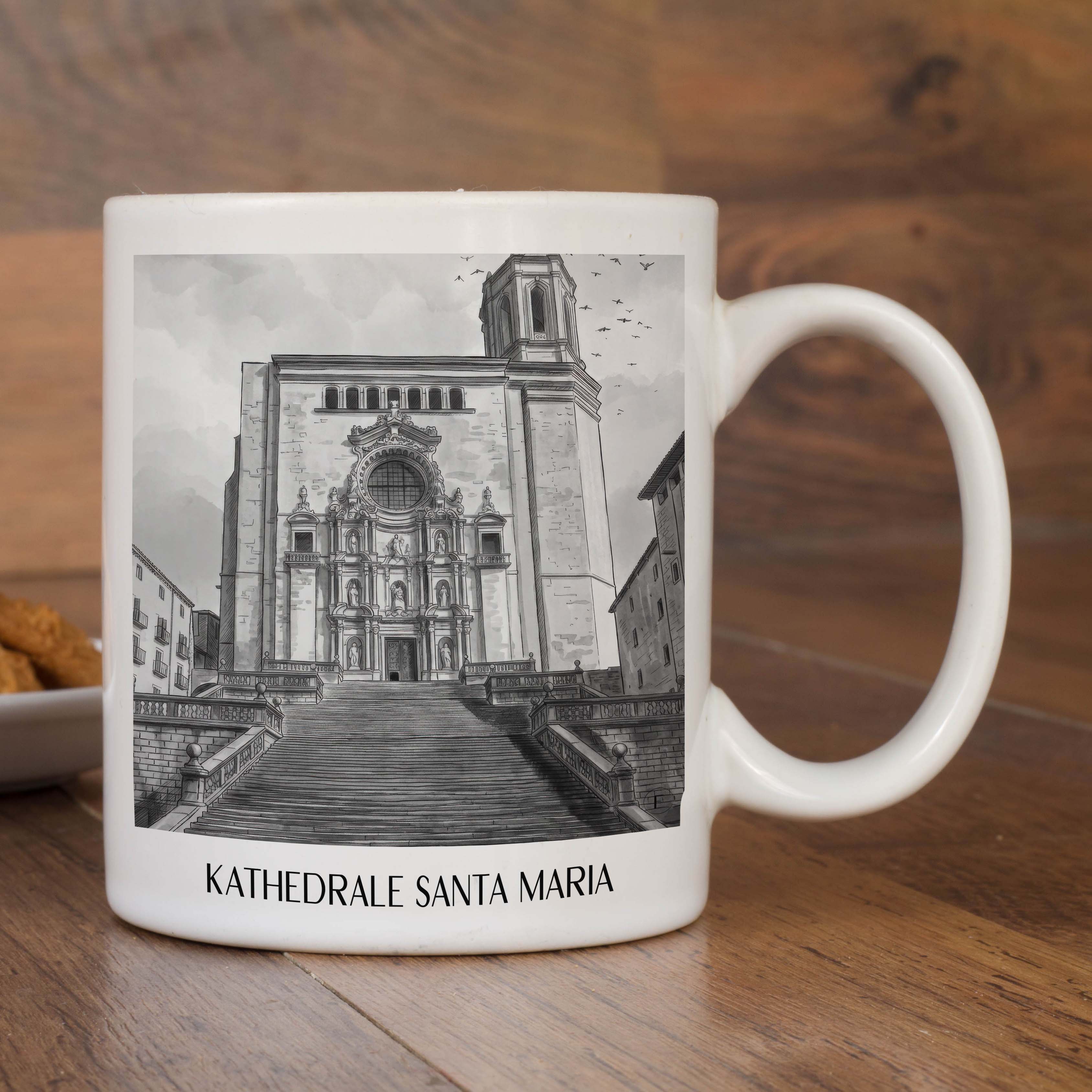 kathedrale-von-girona-spanien-spanien-und-spanien-kaffeebecher-aquarell-schwarz-weiss