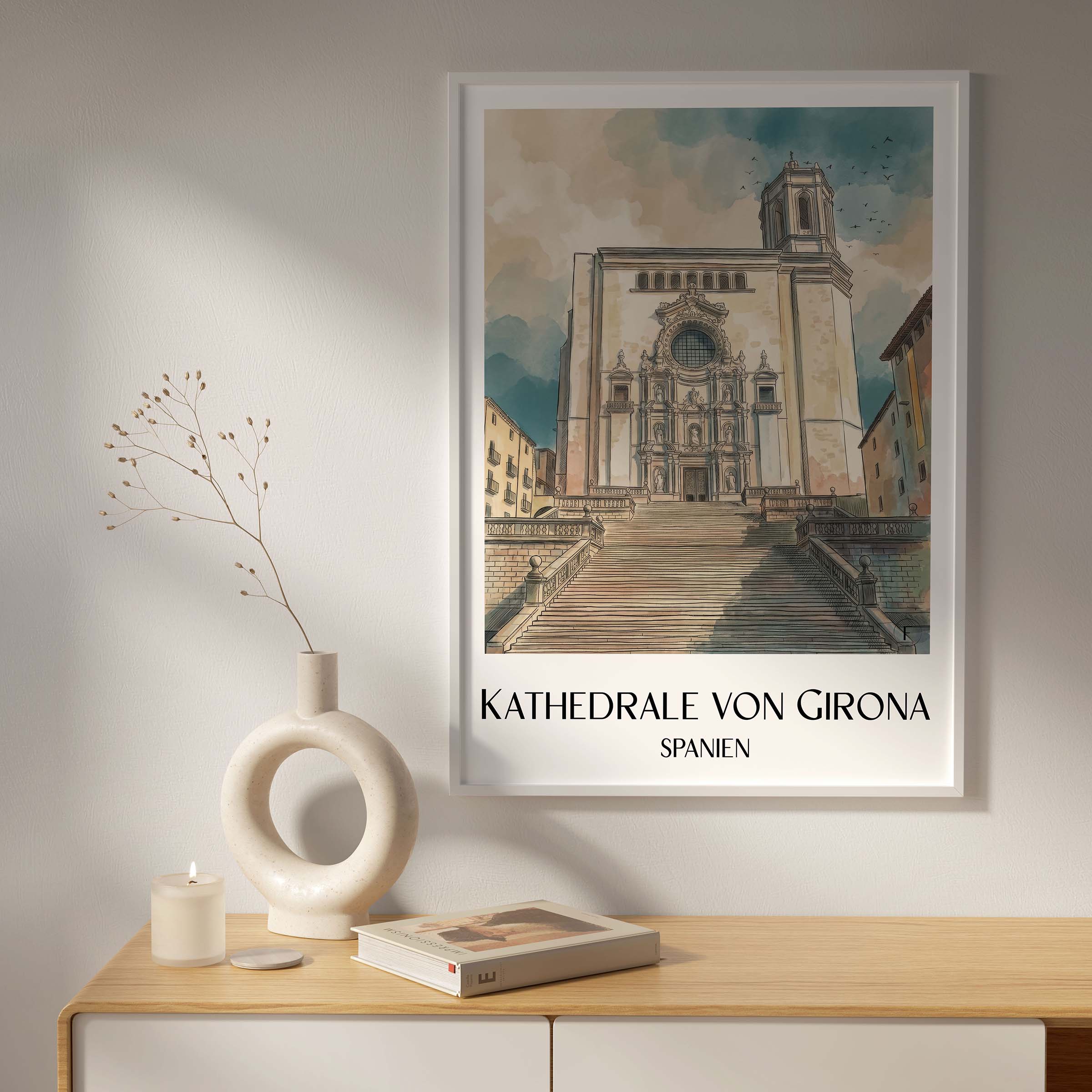 kathedrale-von-girona-spanien-spanien-poster-aquarell